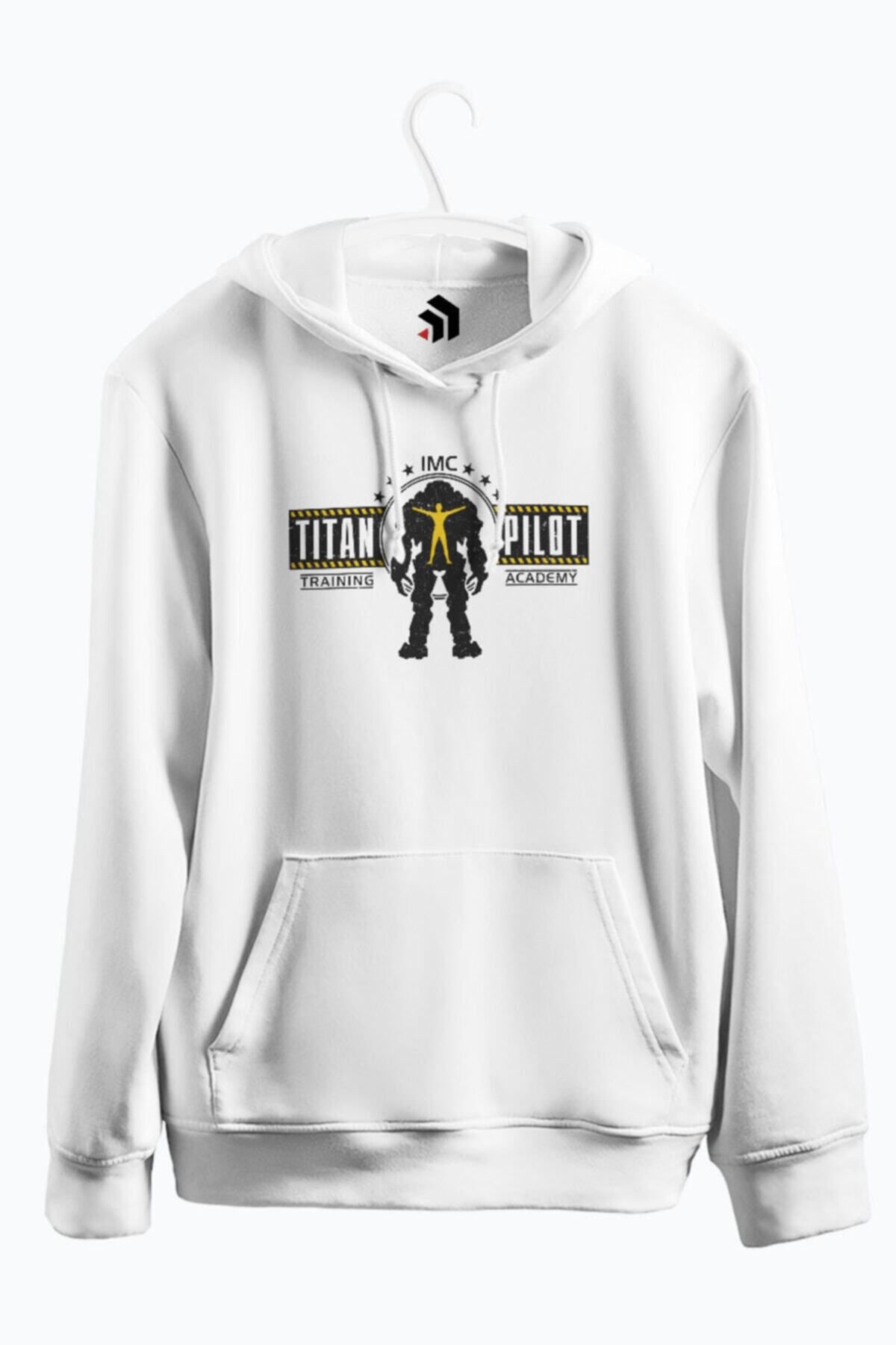 karikatürstore Titan Pilot Training Academy Baskılı Kapşonlu Sweatshirt
