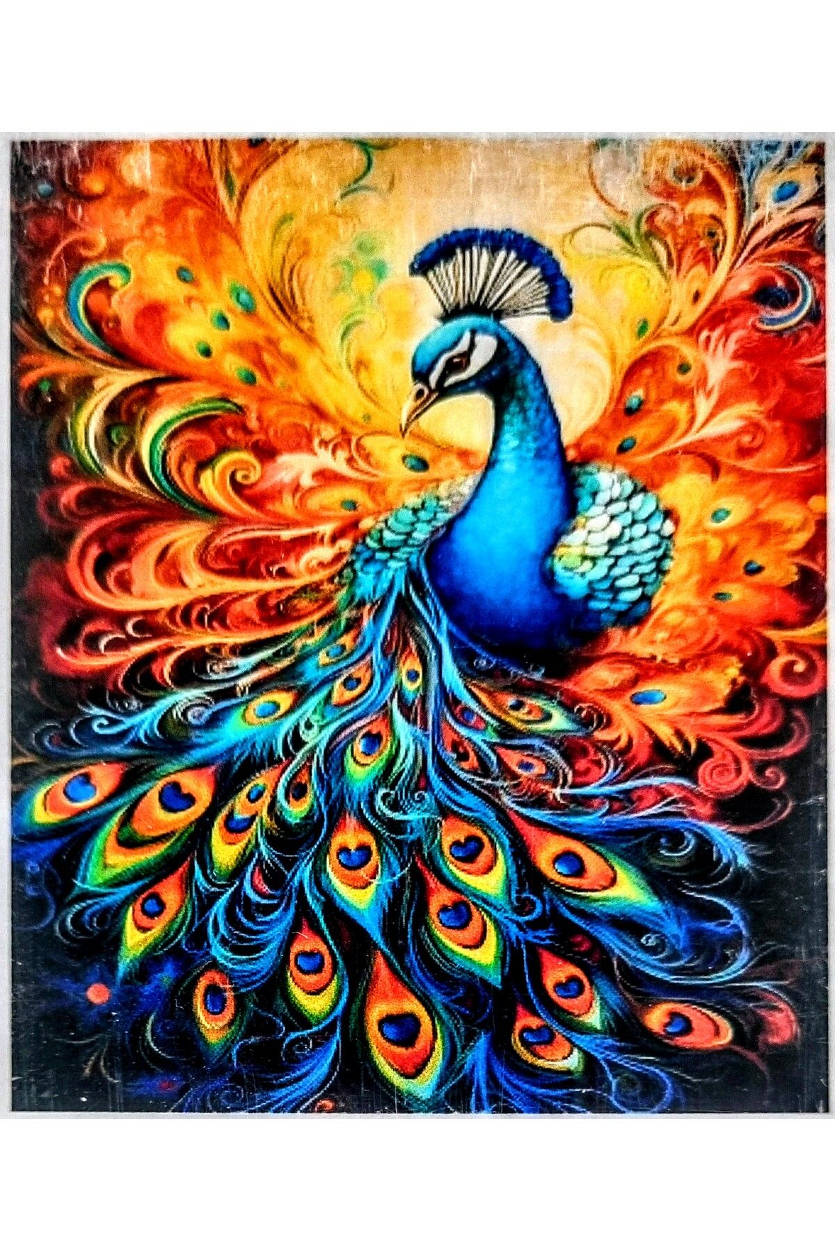 Hobiline 5D'li Elmas Boncuk Yapıştırma Taş İşleme Mozaik Goblen KİT "ÇOK RENKLİ TAVUSKUŞU" 50x65 cm