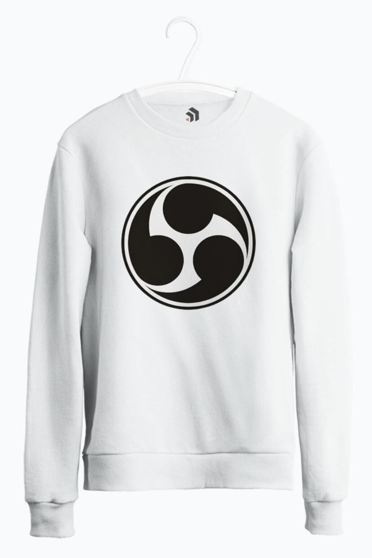 karikatürstore Tomoe Sharingan Anime Baskılı Bisiklet Yaka Sweatshirt