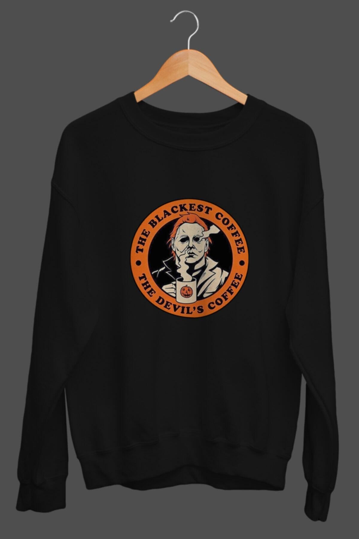 karikatürstore Michael Myers The Blackest Coffee The Devil’s Coffee Sweatshirt