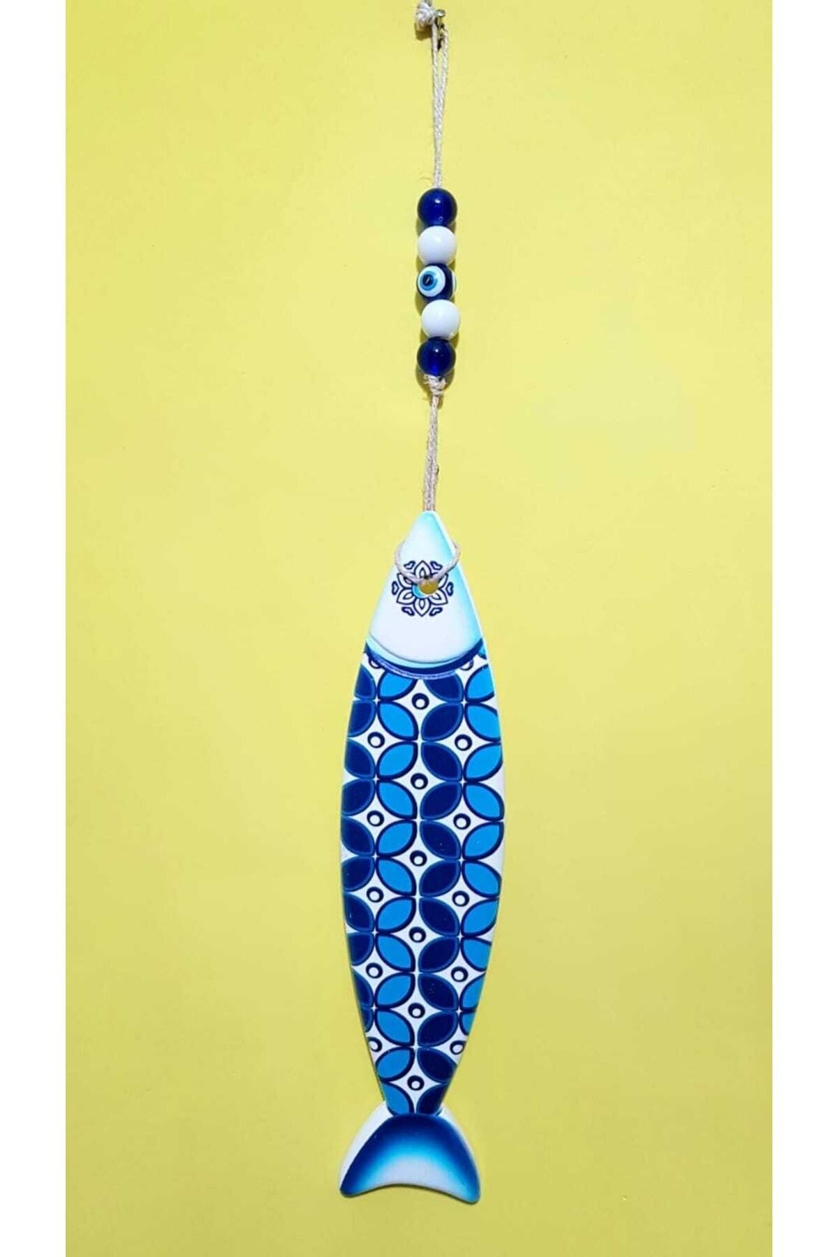 Saatistan Renkli Balık Figürlü Bahçe ve Balkon Duvar Süsü 23 Cm