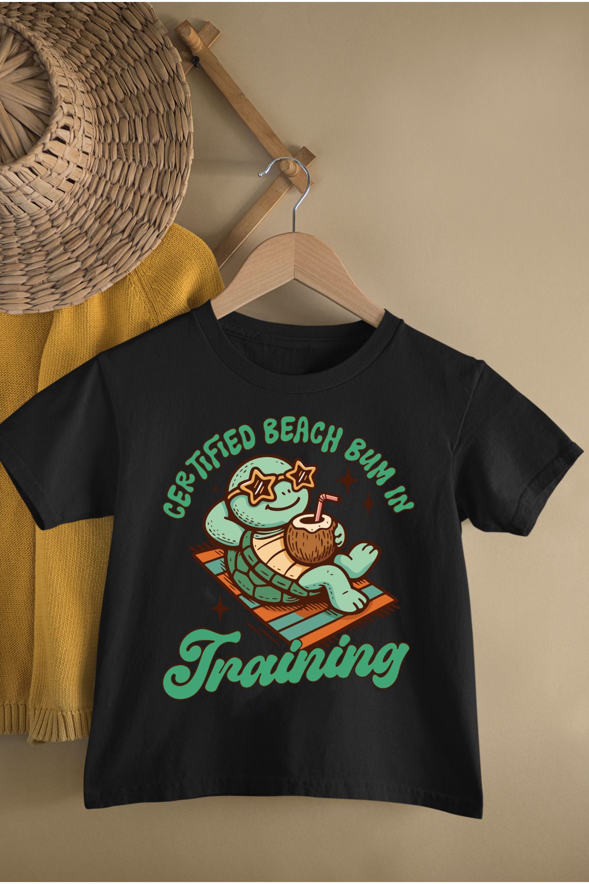MAGORS SEA TURTLE BASKILI PAMUKLU BİSİKLET YAKA KISA KOLLU GENÇ VE ÇOCUK TSHIRT