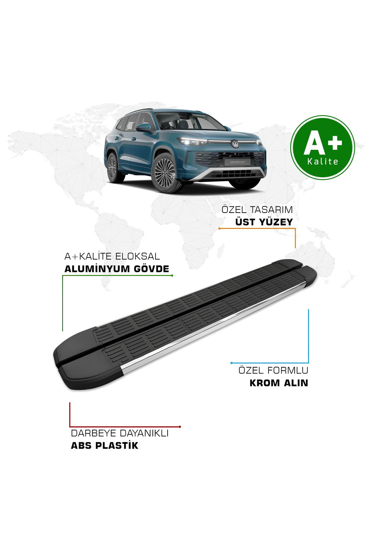 FA OTOMOTİV Volkswagen Tayron Yan Basamak 2024 Model ve Sonrası S-Line