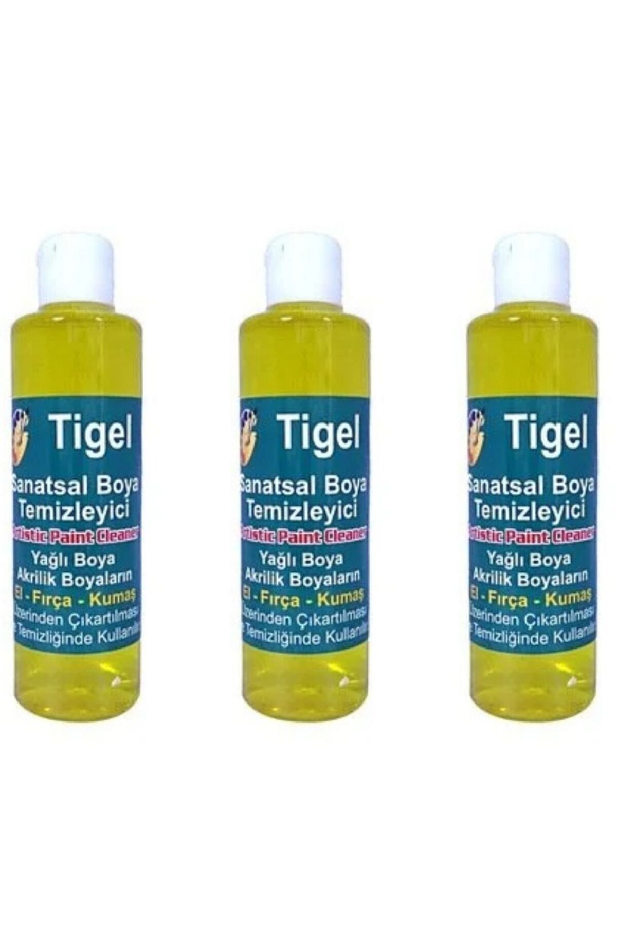 Genel Markalar Tigel Gün Sonu Sanatsal Boya, fırça ve Palet Temizleyici 220ml 3'lü Adet Set