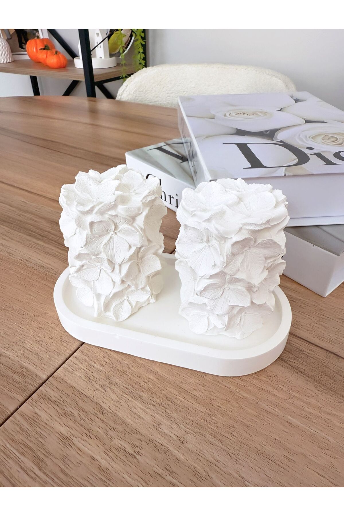 Deslina Dekoratif 3D Gül Desenli 3lü Takım Dekorasyon Obje / Ev & Ofis