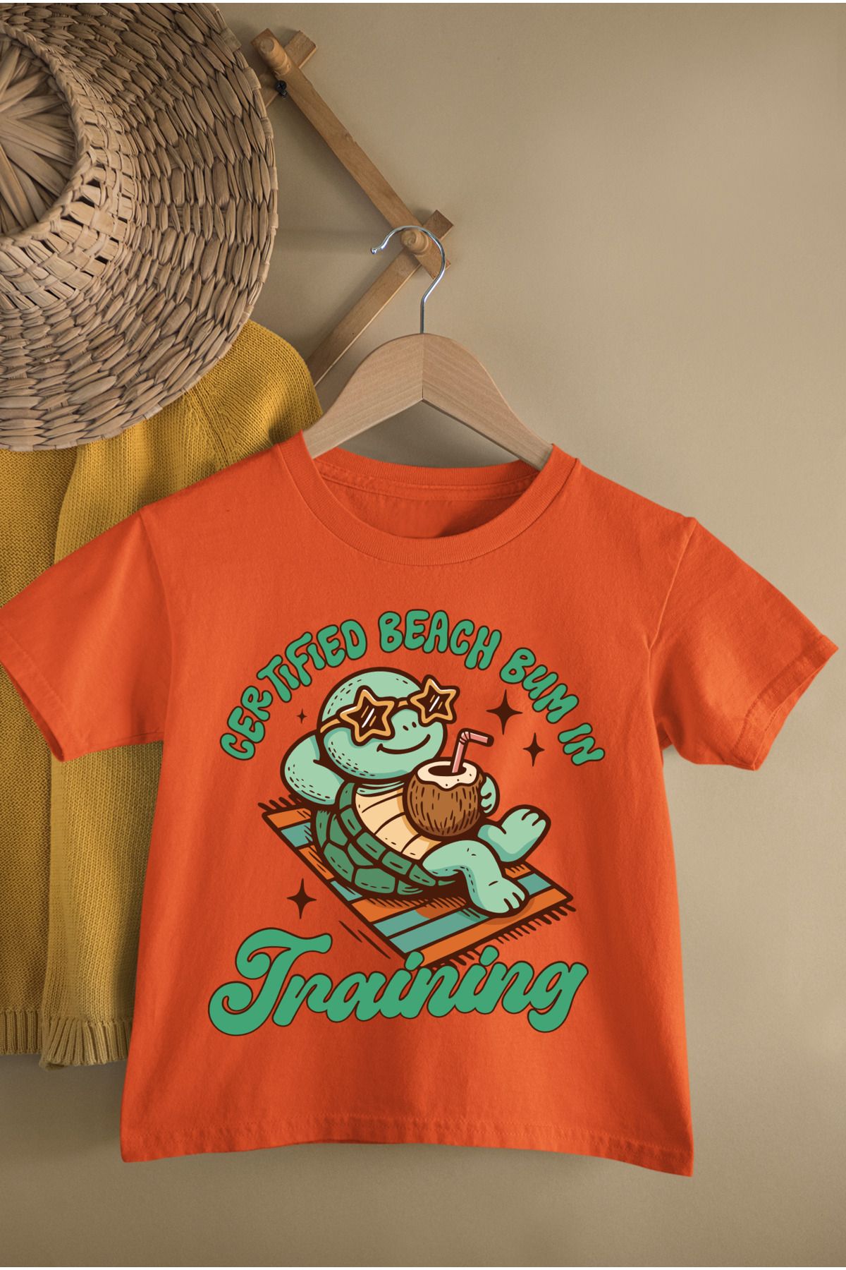 MAGORS SEA TURTLE BASKILI PAMUKLU BİSİKLET YAKA KISA KOLLU GENÇ VE ÇOCUK TSHIRT