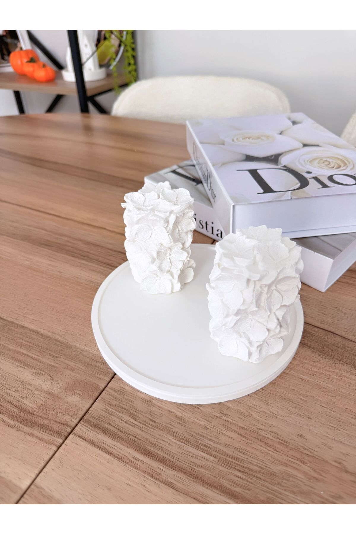 Deslina Dekoratif 3D Gül Desenli 3lü Dekorasyon Obje / Ev & Ofis
