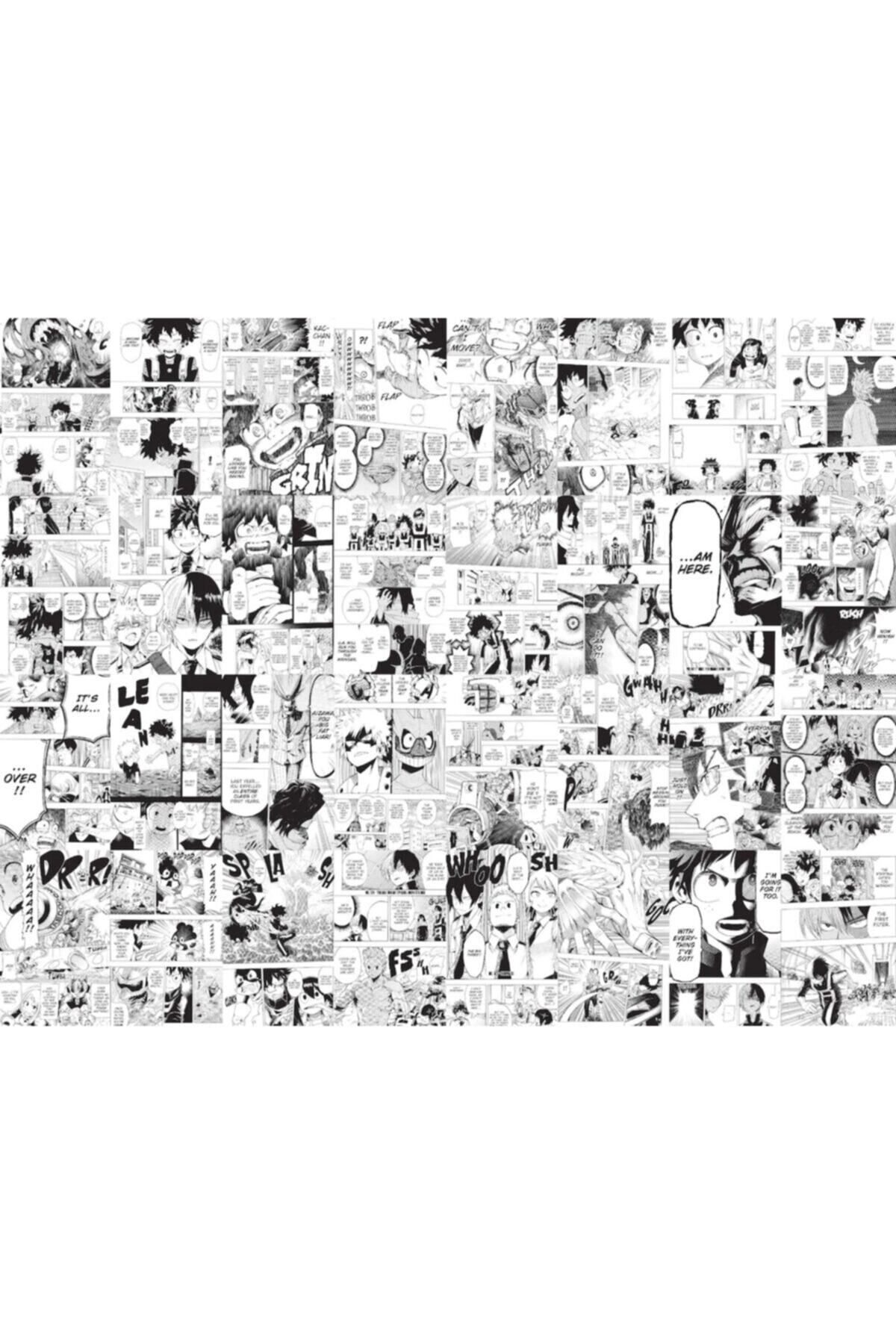 Elioure 120 Adet Anime Manga Poster Seti - Kuşe Kağıt 10x15 Cm Siyah Beyaz
