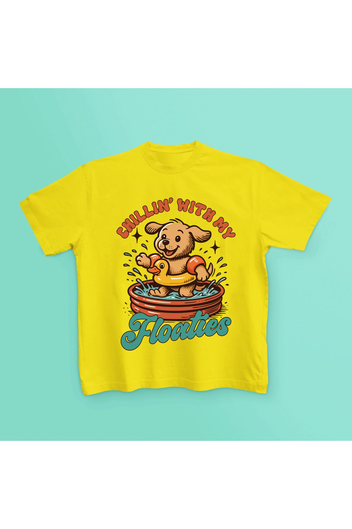 MAGORS CHILLING SWEET DOG BASKILI PAMUKLU BİSİKLET YAKA KISA KOLLU GENÇ VE ÇOCUK TSHIRT