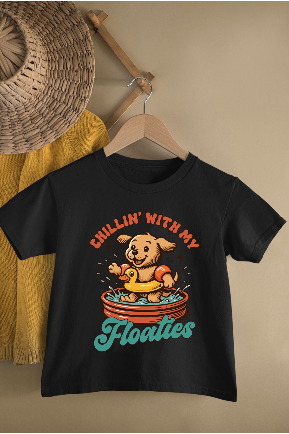 MAGORS CHILLING SWEET DOG BASKILI PAMUKLU BİSİKLET YAKA KISA KOLLU GENÇ VE ÇOCUK TSHIRT