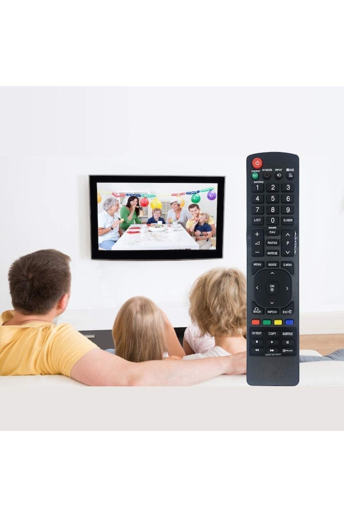 Bogadini-Universal Remote Control Compatible with LG LED/LCD AKB72915207, Identical to the Original, Black 3