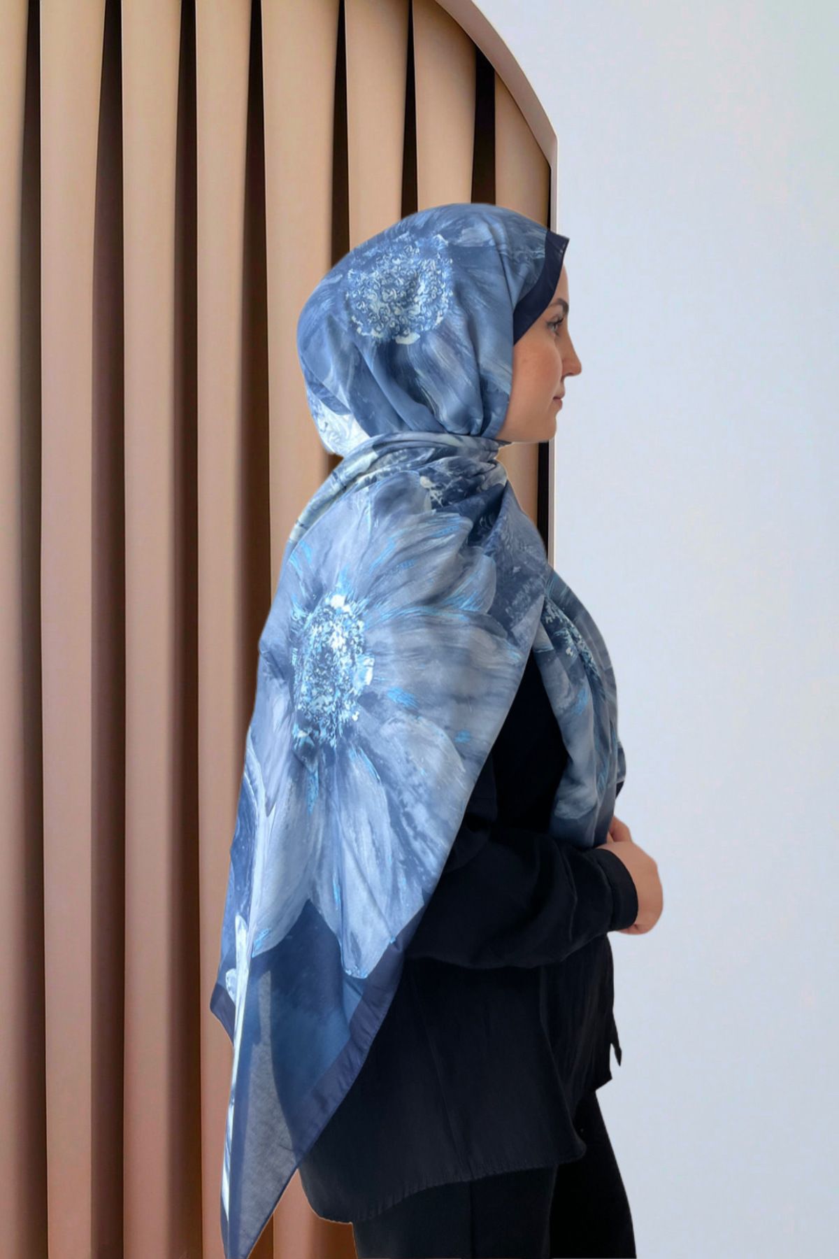 Sharell Gül Desen Pamuk şal