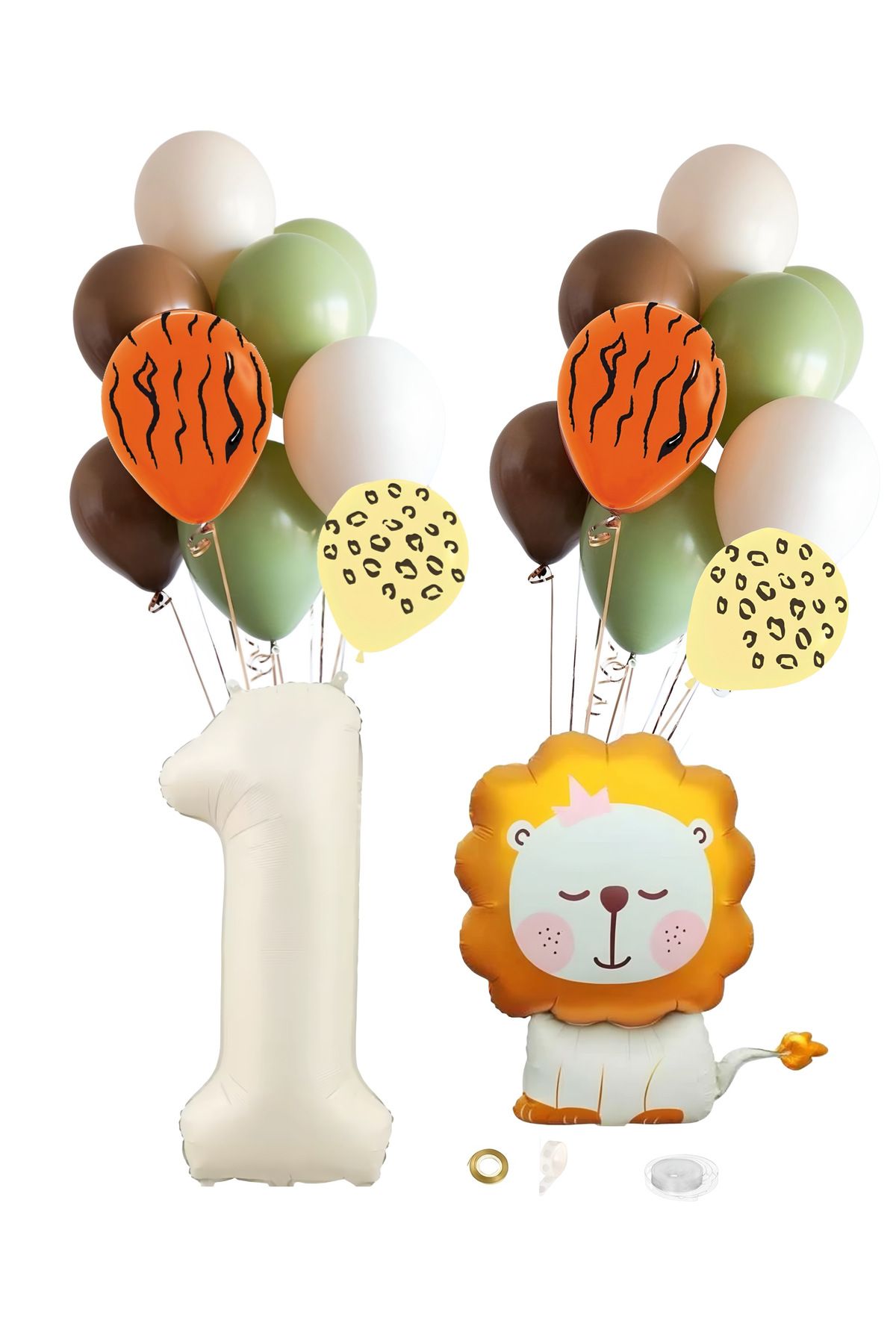 Öztürkpartievi 1 Yaş Safari Aslan Doğum Günü Balon Seti 35 Parça