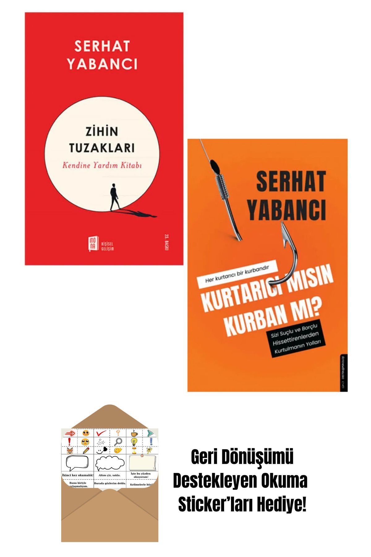 Mona Kitap Serhat Yabancı 2 Kitap Set / Kutarıcı Mısın Kurban Mı? + Okuma Sticker'ları