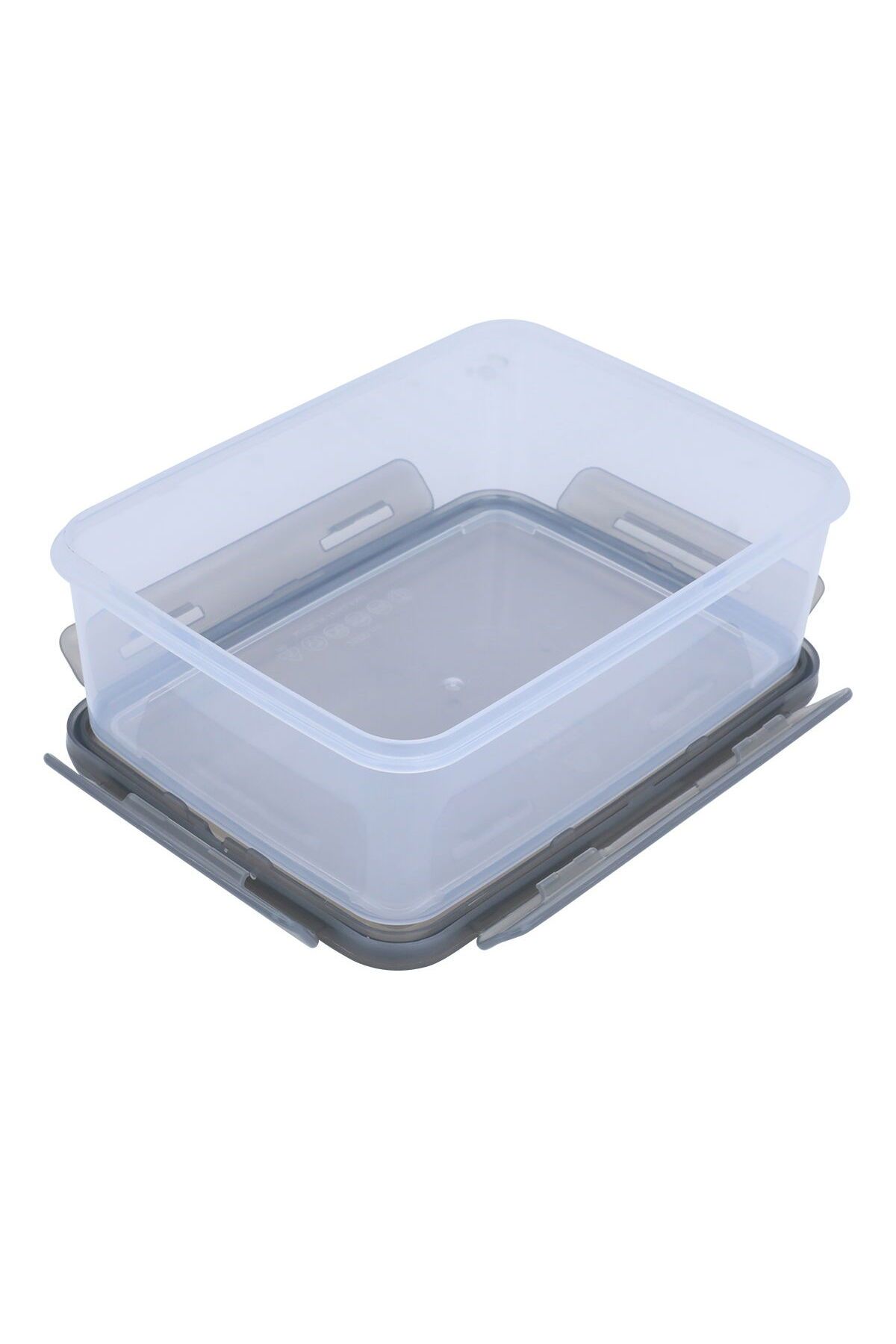 Alsaif Gallery-Plastic Container Set Alsaif Gallery, Rectangular, 5 Pieces - Black Transparent 2