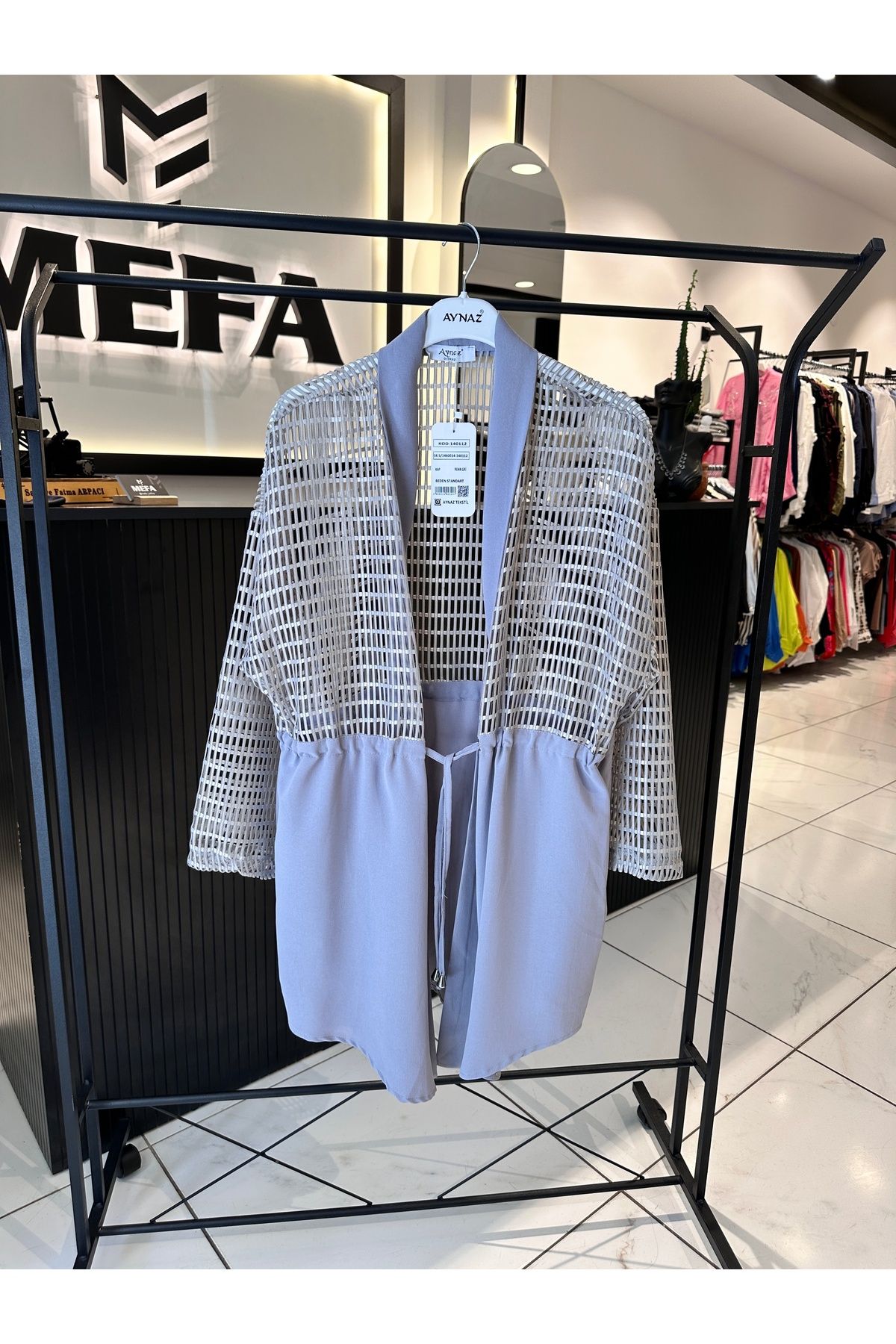 MEFA GİYİM-Gray Cap with Netting 3