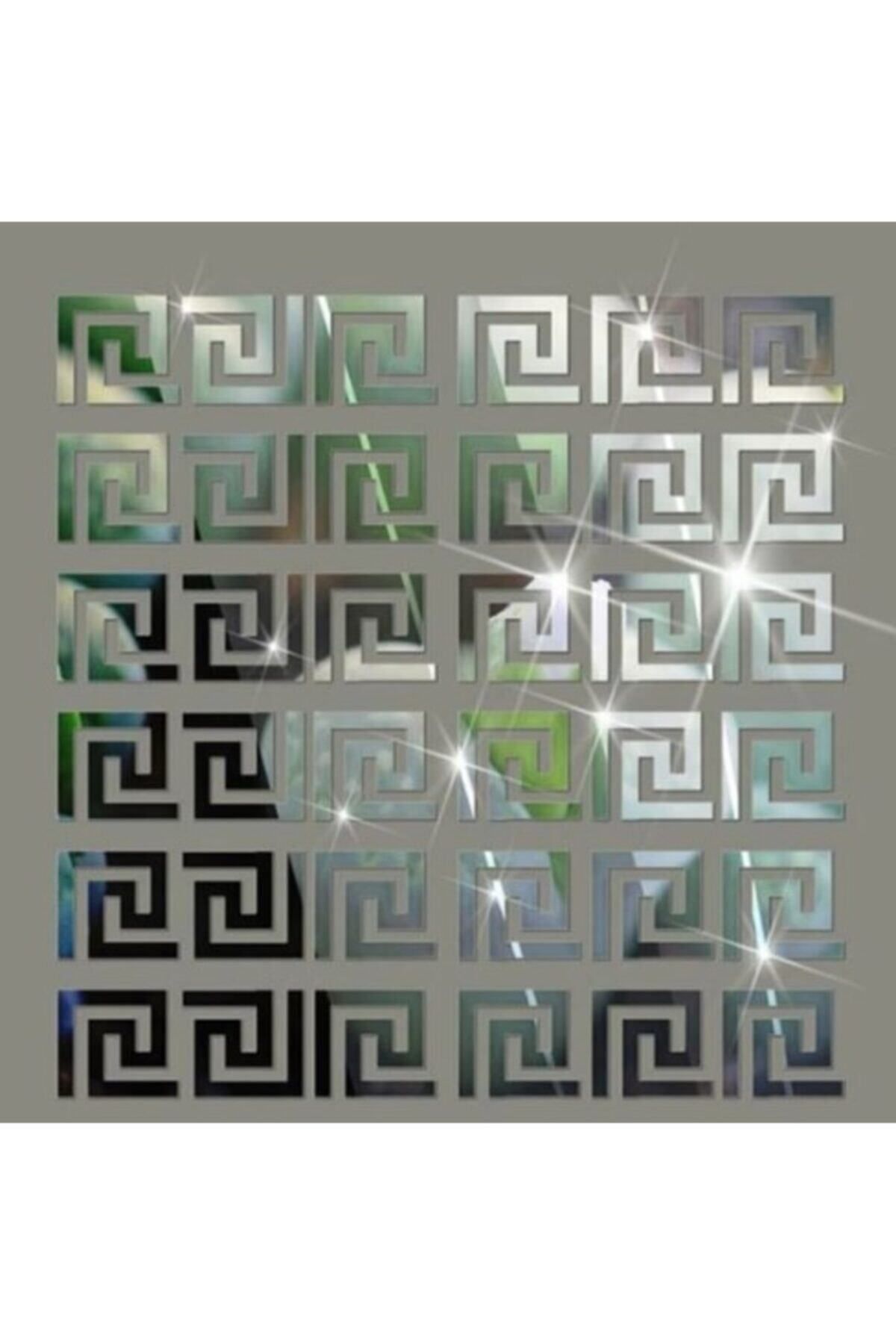 Saatistan Şık gümüş pleksi ayna, 7x7cm, tavan ve antre dekoru için ideal