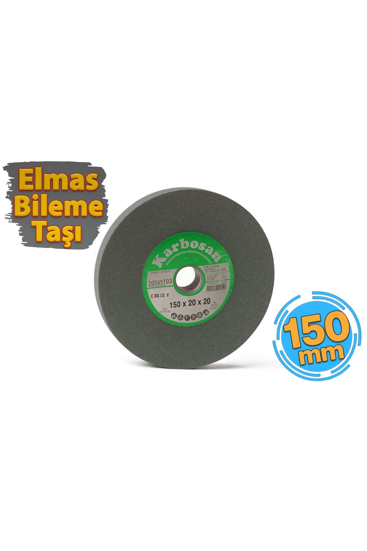 KARBOSAN 150 mm Taşlama Bıçak Bileme Taşı Taş Motoru 150X20X20 mm 80 Kum
