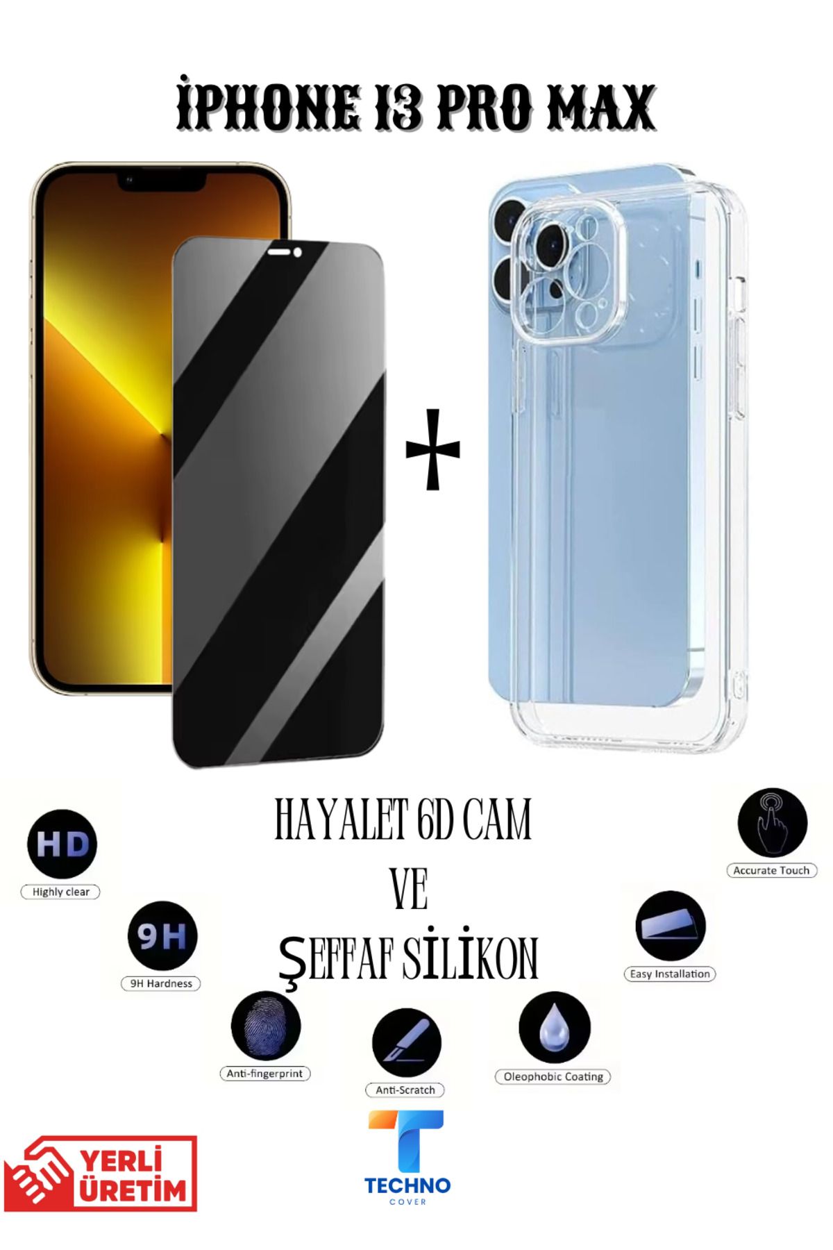 foxpower İphone 13 Pro Max Hayalet Ekran Koruyucu ve Şeffaf Kılıf 2li Avantajlı Paket