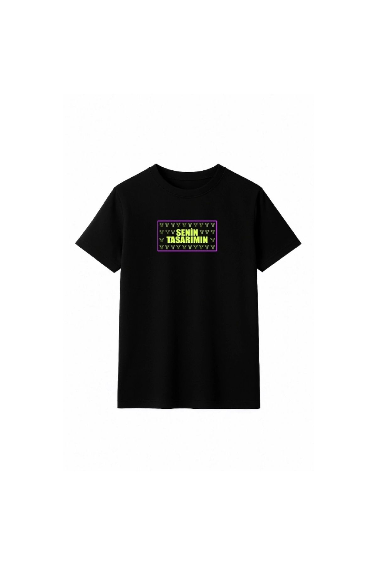 Marsilyan - Çocuk Ön Sizin Tasarımınız Basic Tshirt - Siyah