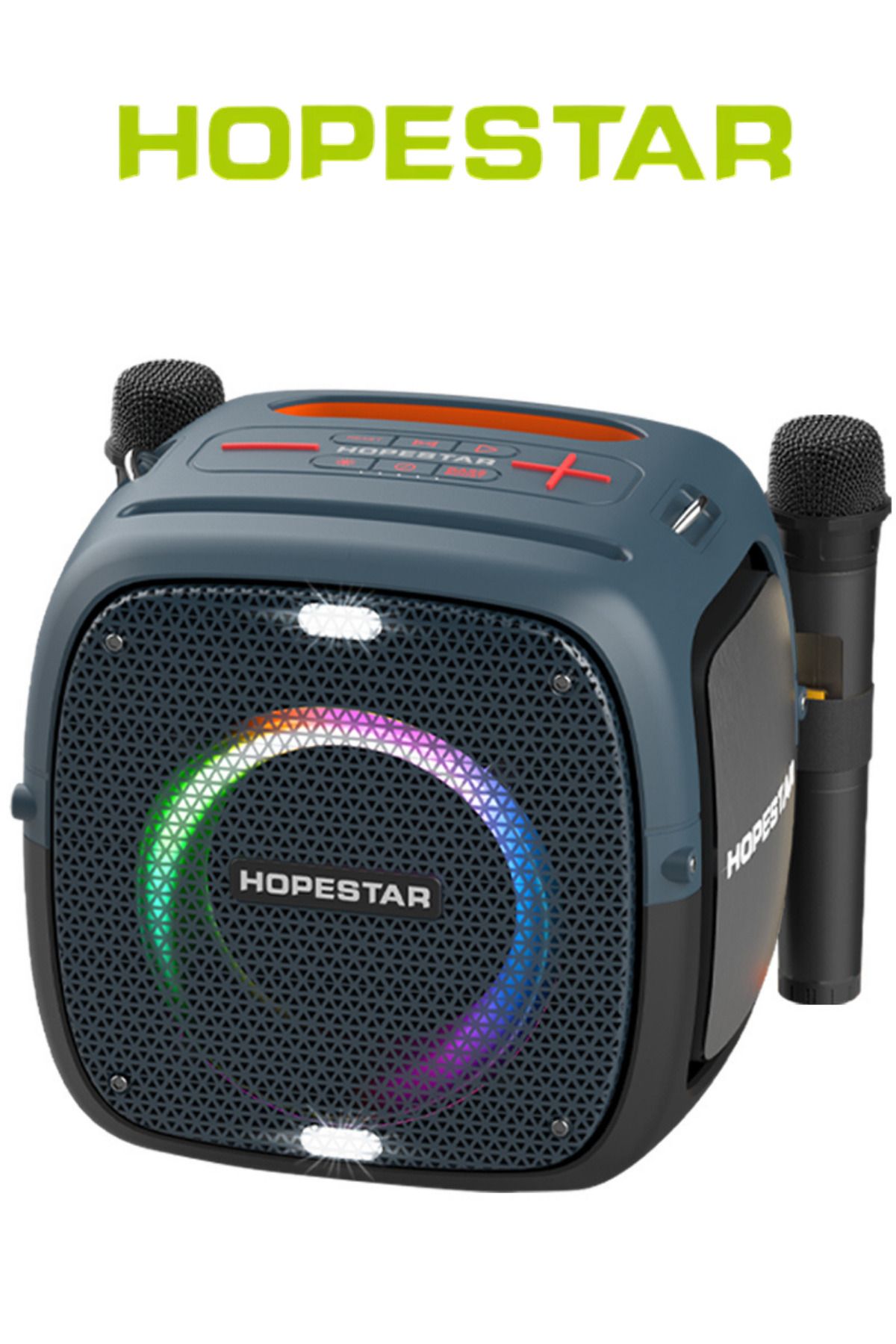 Hopestar Party One RGB Işıklı Standlı Çift Mikrofonlu 80W IPX6 Suya Dayanıklı Bluetooth Hoparlör