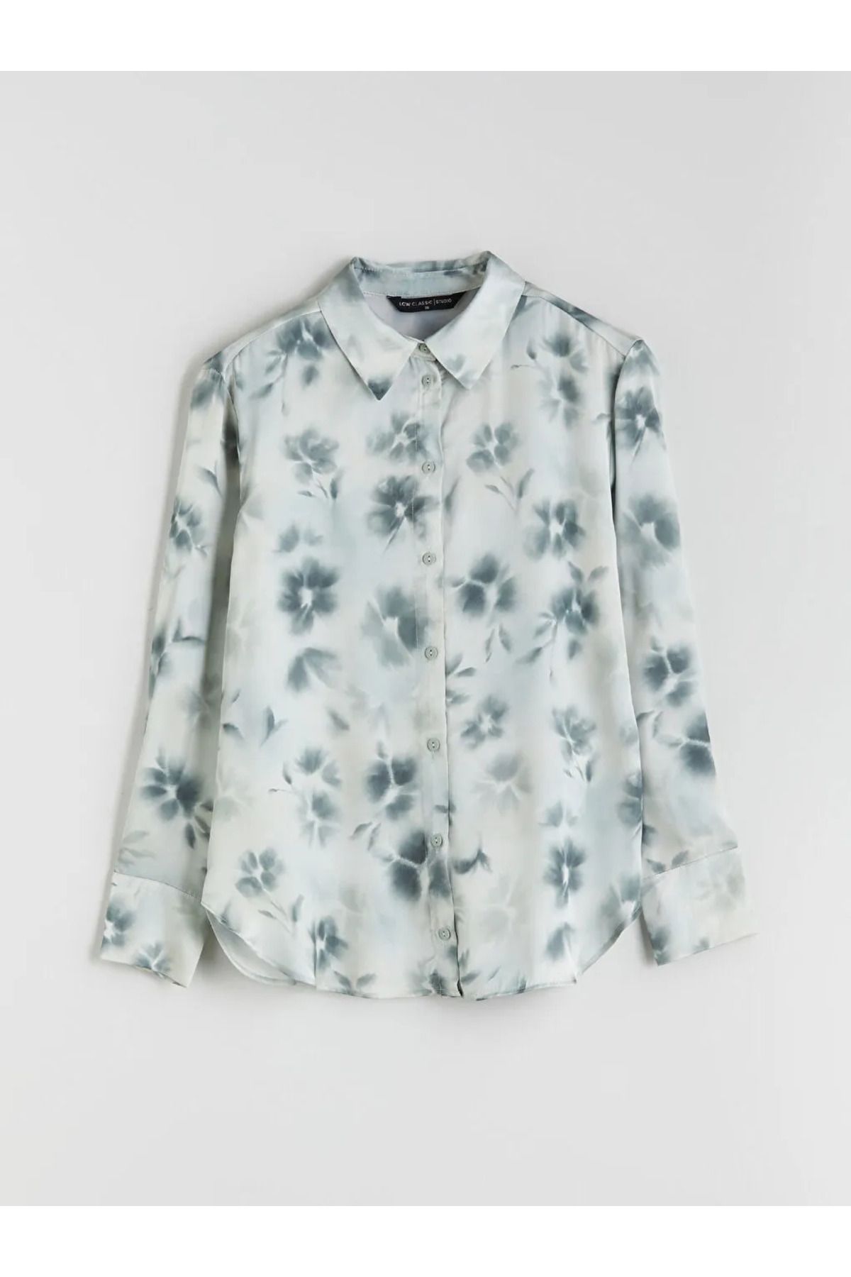 LC Waikiki LCWAIKIKI Classic Karişik Batik Desenli Oversize Saten Kadın Gömlek