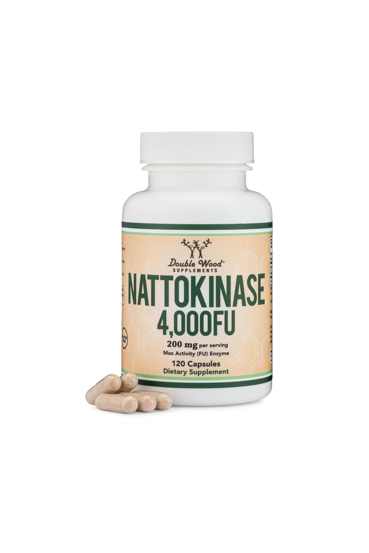 DOUBLE WOOD , Nattokinase 4000Fu 120 Capsules