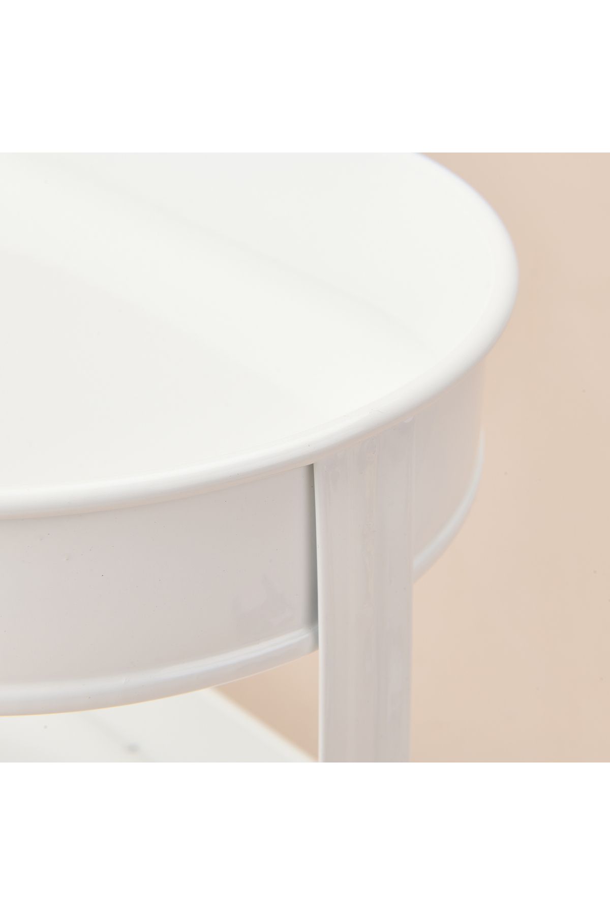 teknotrust İki Katlı Oval Banyo Organizer, Beyaz, 32,5x19 cm
