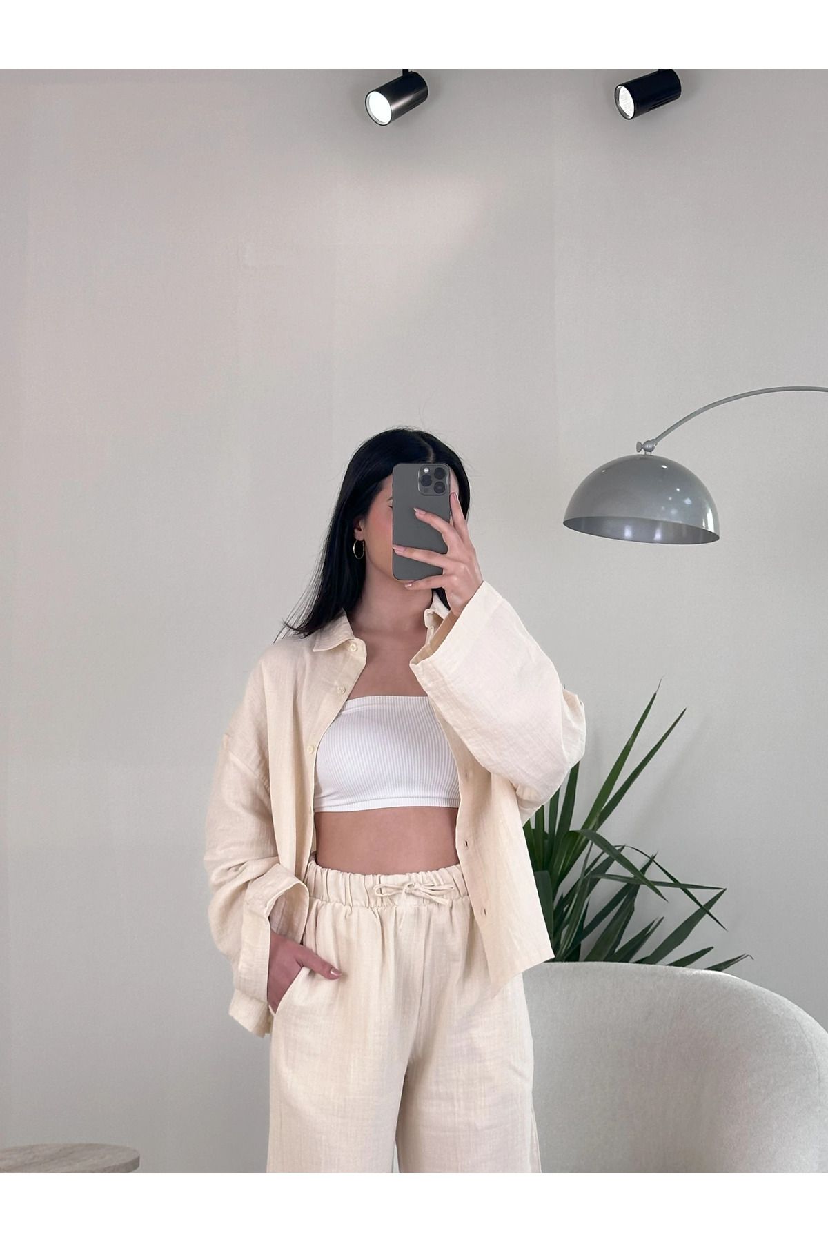 Kyra Studios Bej Müslin Takım