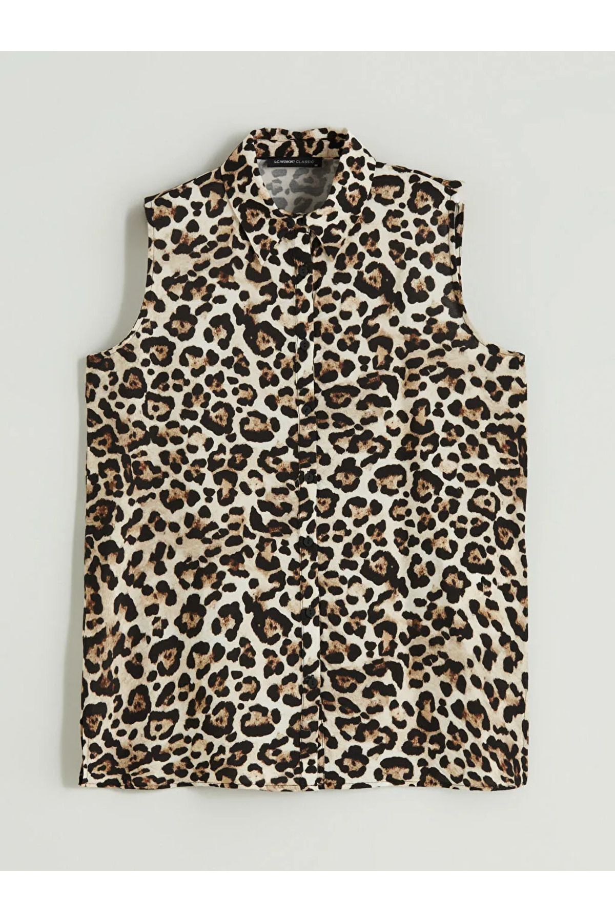 LC Waikiki LCWAIKIKI Classic Kahverengi Leopar Desenli Kadın Gömlek