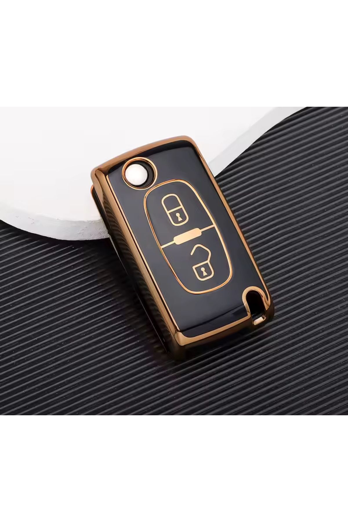 emii auto spare parts Citroen Peugeot Anahtar Kılıfı 2 Tuşlu Model Siyah Gold