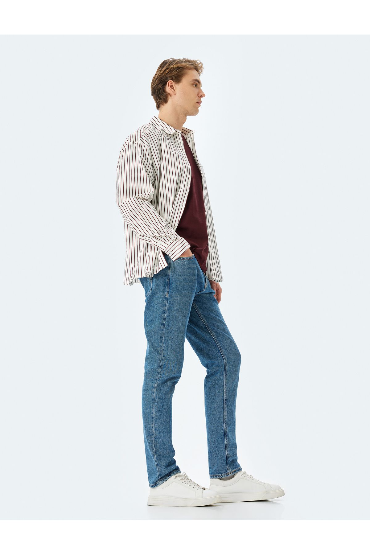 Koton Yeni Sezon Normal Bel Pamuklu Cepli Straight Fit Jean - Mark Jean