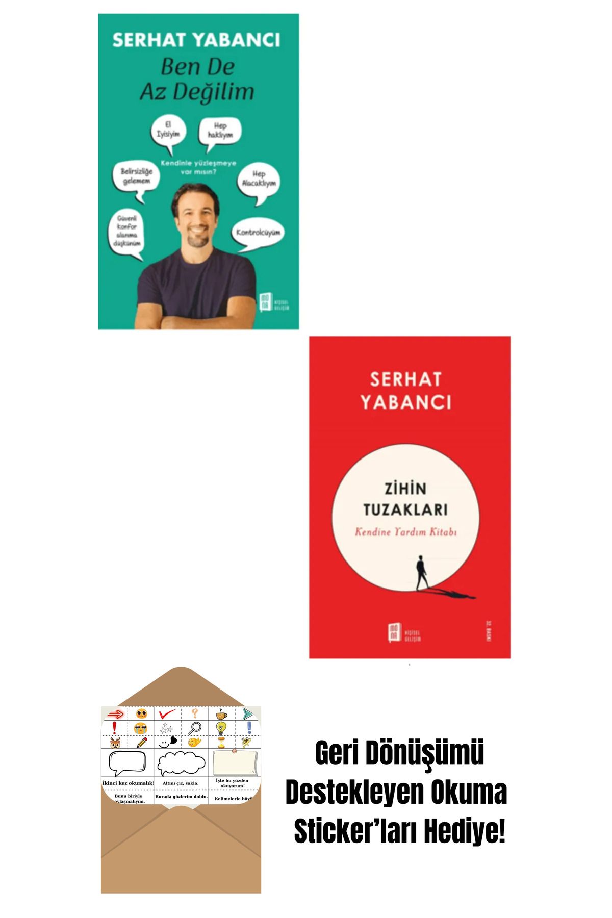 Mona Kitap Ben De Az Değilim + Zihin Tuzakları 2 Kitap + Okuma Sticker'ları