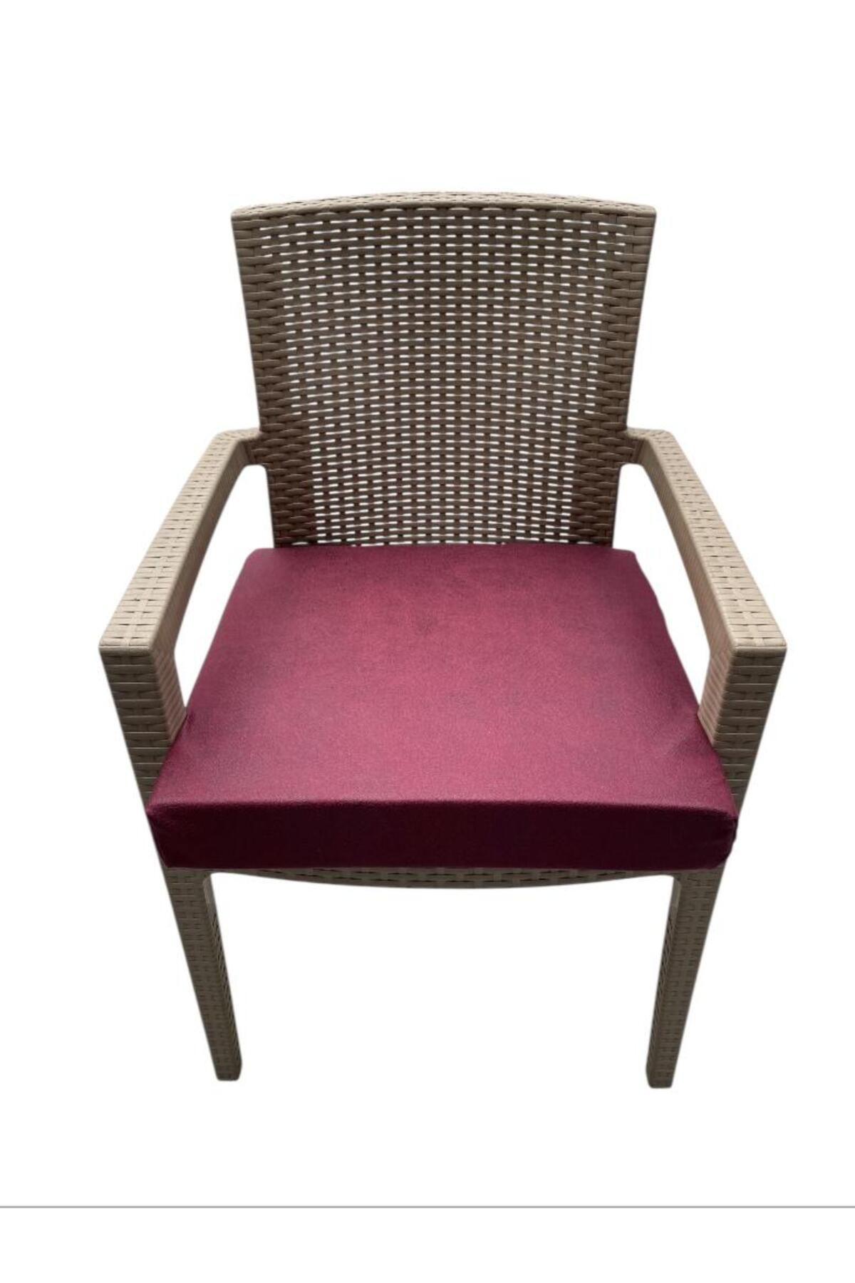 mc.pierobaby SANDALYE MİNDERİ KOLTUK MİNDERİ SU İTİCİ GÜNEŞE DAYANIKLI SANDALYE MİNDERİ 50X50X8 BORDO 4 ADET