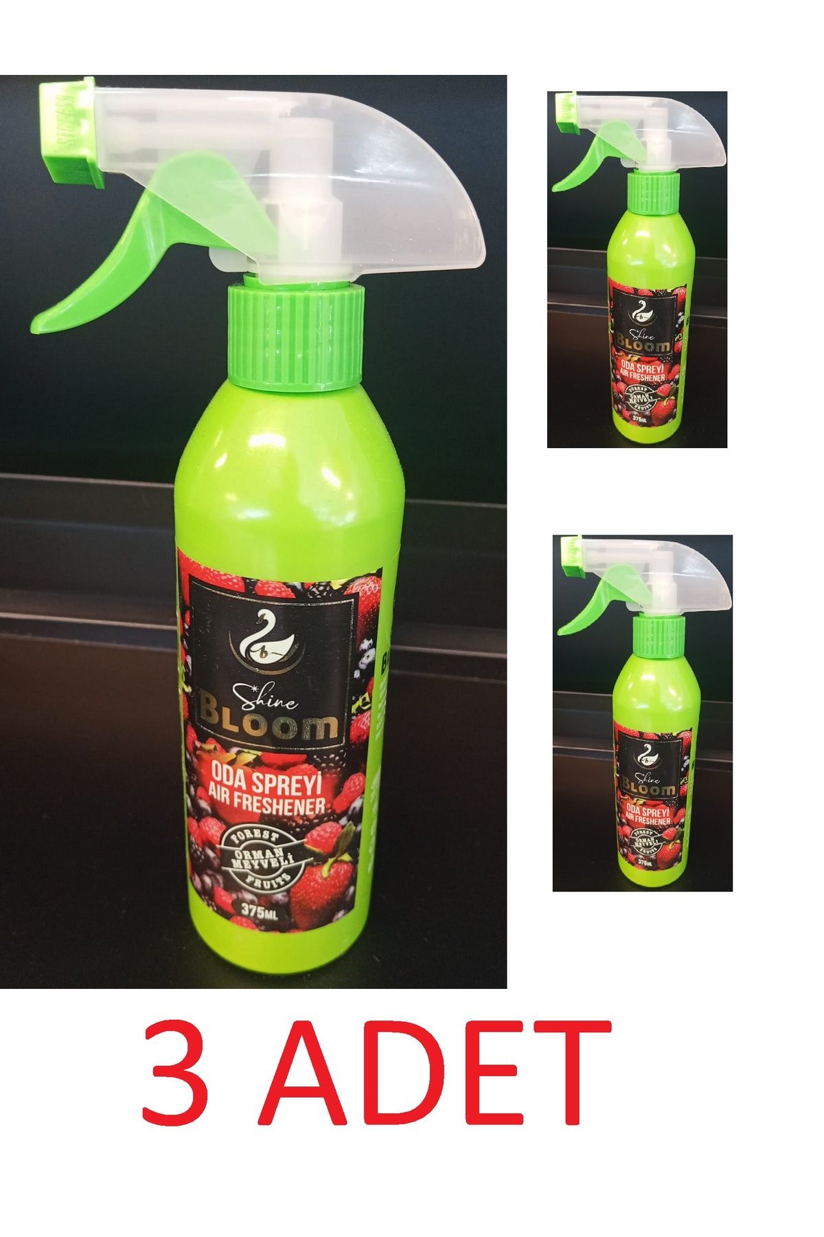 EWWE Shine Bloom 375ml x 3 adet oda spreyi (orman meyveli) air freshener