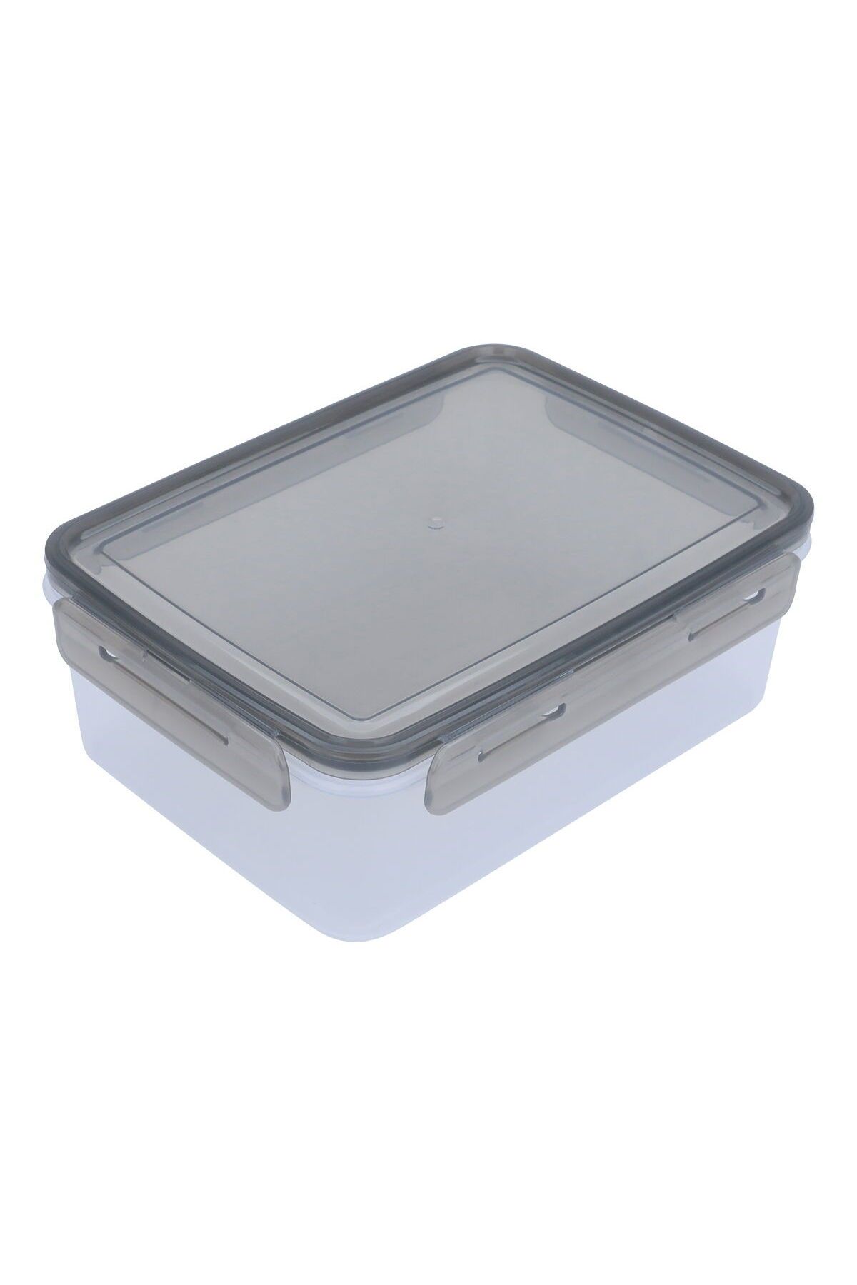 Alsaif Gallery-Plastic Container Set Alsaif Gallery, Rectangular, 5 Pieces - Black Transparent 3