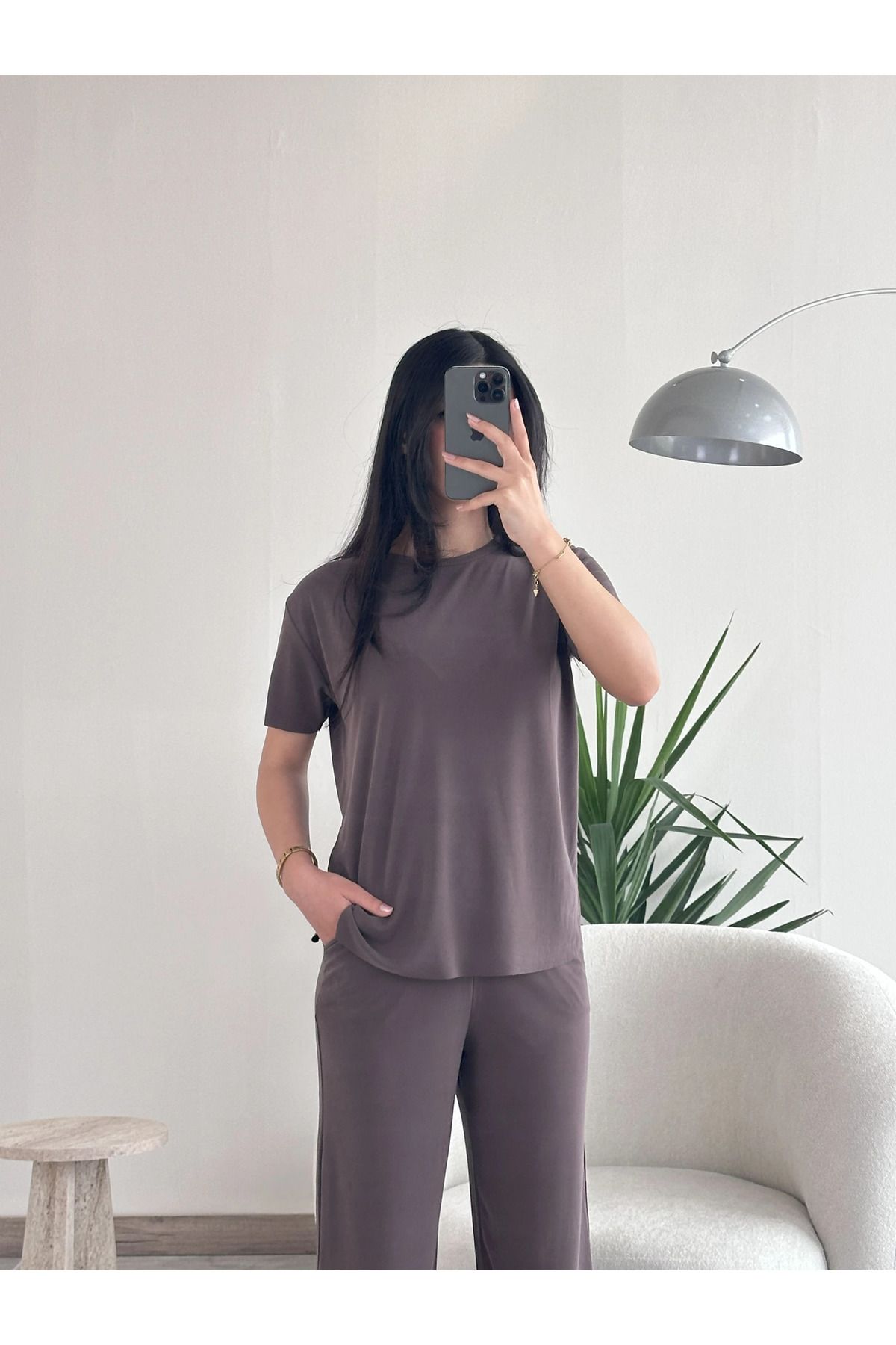 Kyra Studios Kahverengi Palazzo Takım 1022
