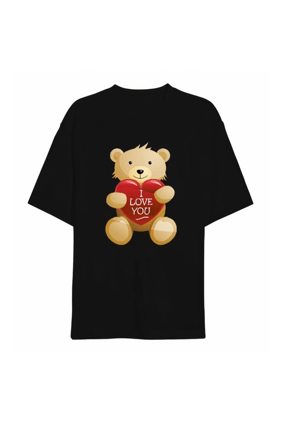 Marsilyan - Sevgililer Günü İçin Özel Tasarım I Love You Ayı Baskılı Tshirt