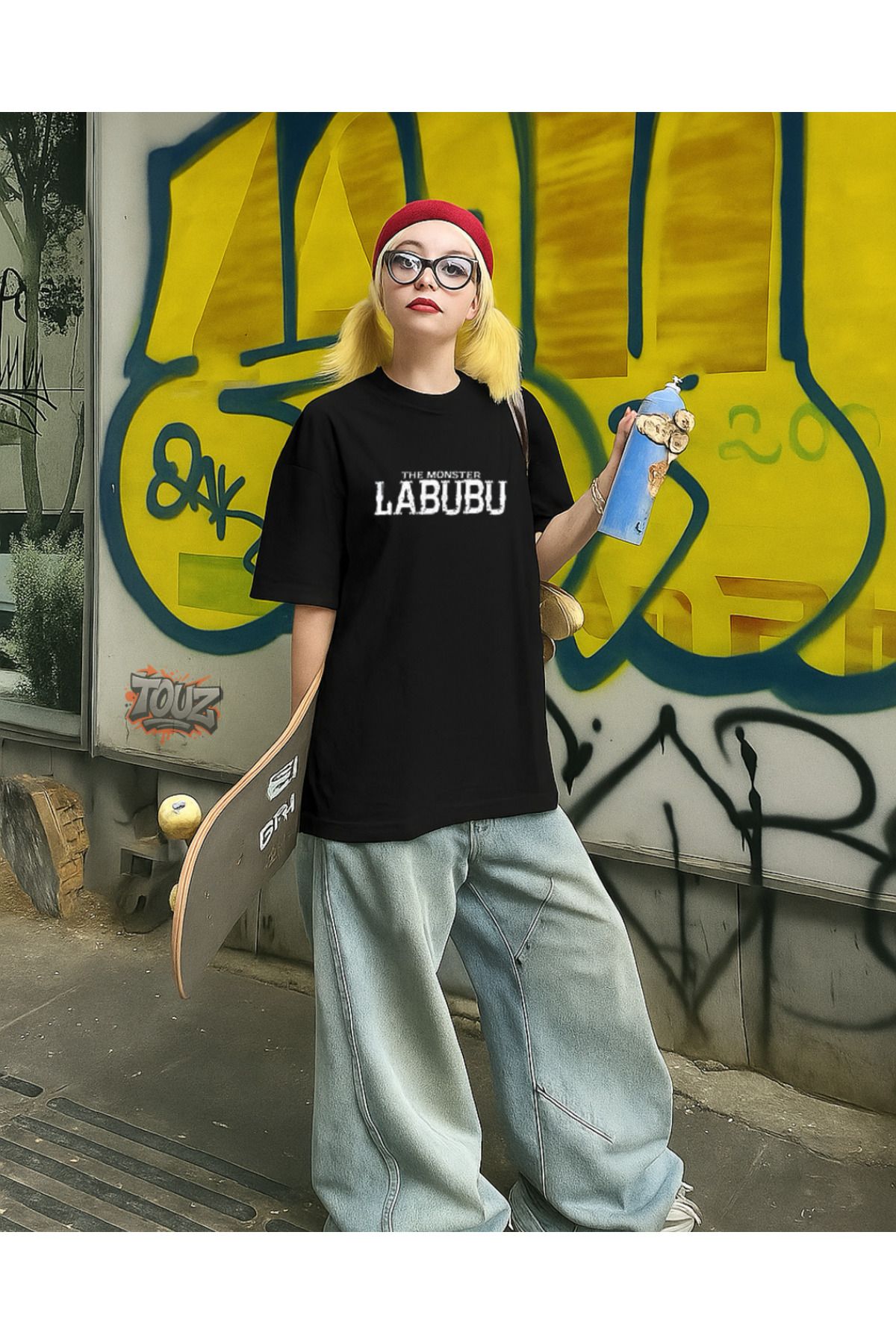 Touz Moda Labubu Baskılı Unisex Oversize T-shirt