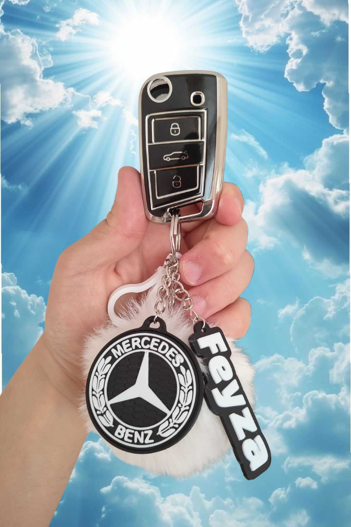 3DHOBİCENTER Mercedes Kişiye Özel Anahtalık Mercedes Anahtarlık Mercedes İsme özel Anahtarlık