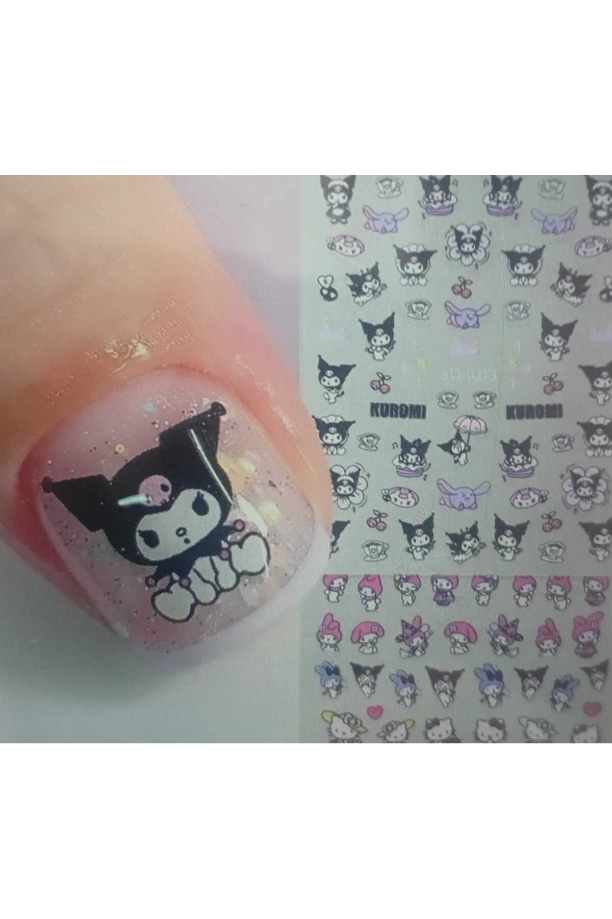 BUCHE Sanrio Kuromi Tırnak Sticker Etiket Süsleme Nailart