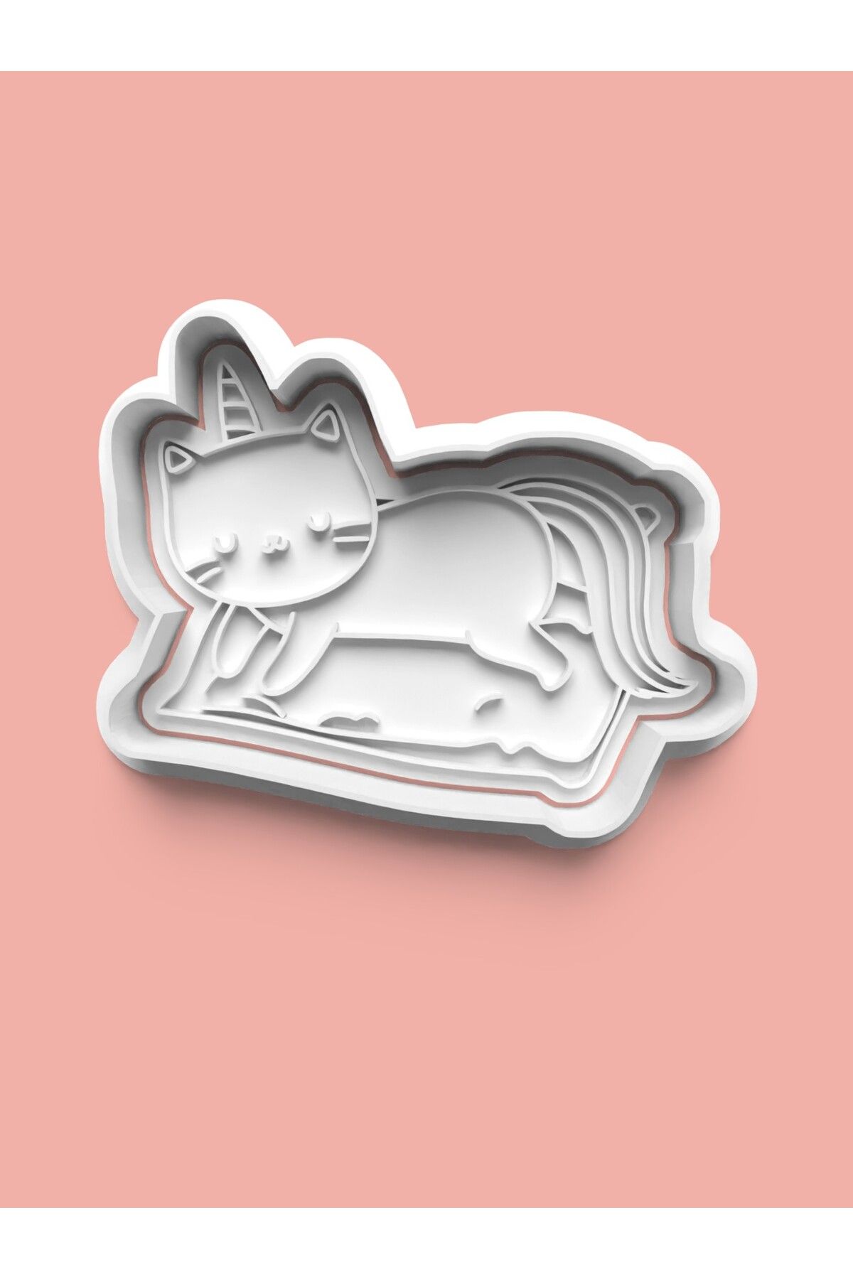 AKTASTORE Unicorn Temalı Kedicik Figürü Kurabiye Kalıbı Ve Şeker Hamuru Kalıbı