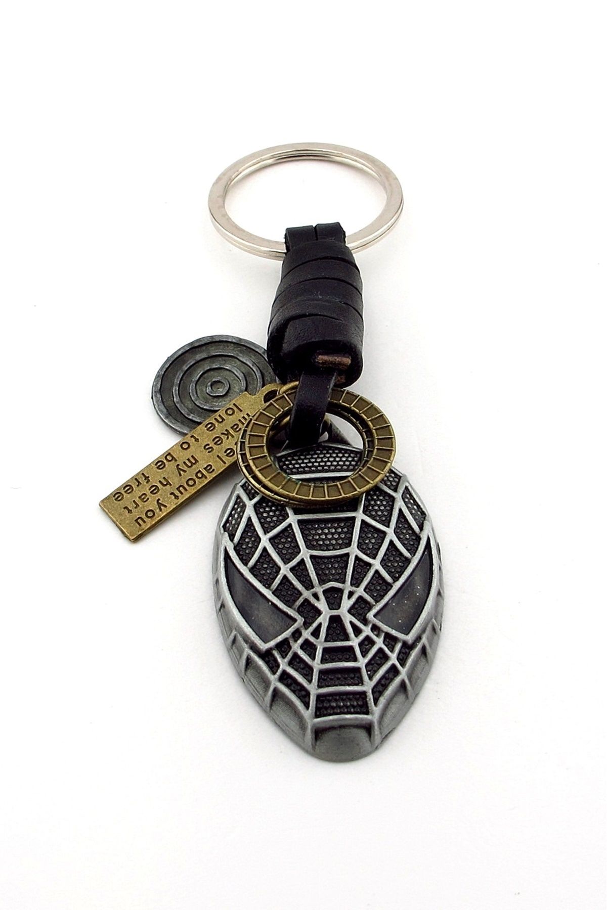 Solfera-Spiderman Spiderman Peter Parker Leather Metal Keychain Kc344 3