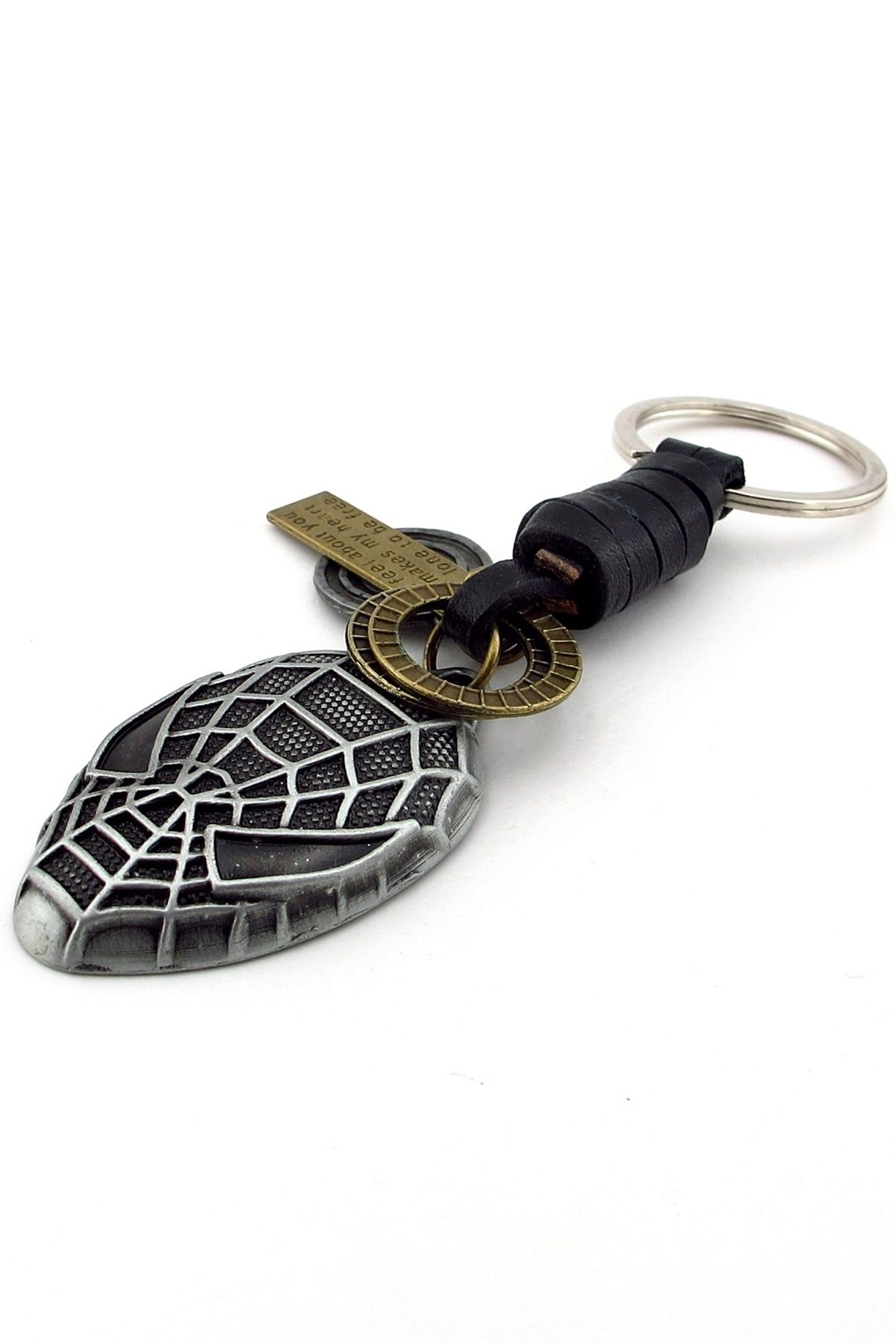 Solfera-Spiderman Spiderman Peter Parker Leather Metal Keychain Kc344 2