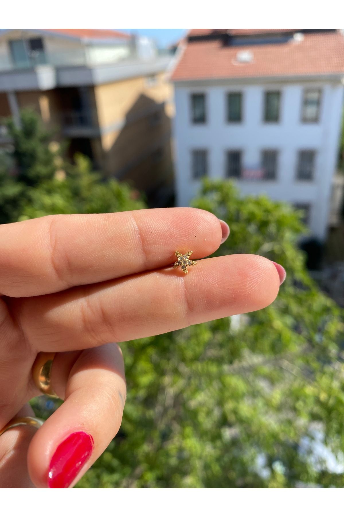 satirus Yıldız şeklinde gold helix tragus kıkırdak Piercing Çelik