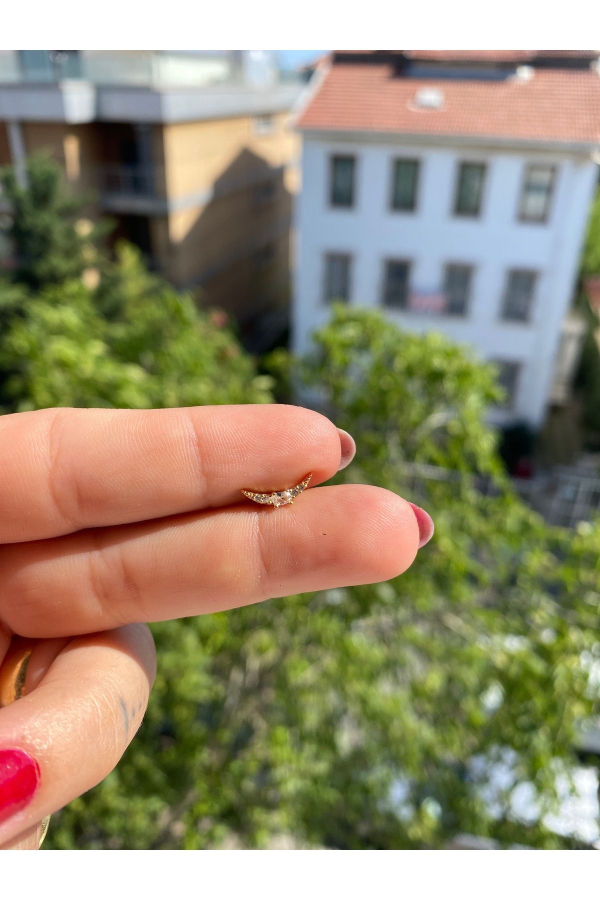 satirus Ay şeklinde Gold helix tragus kıkırdak piercing Çelik