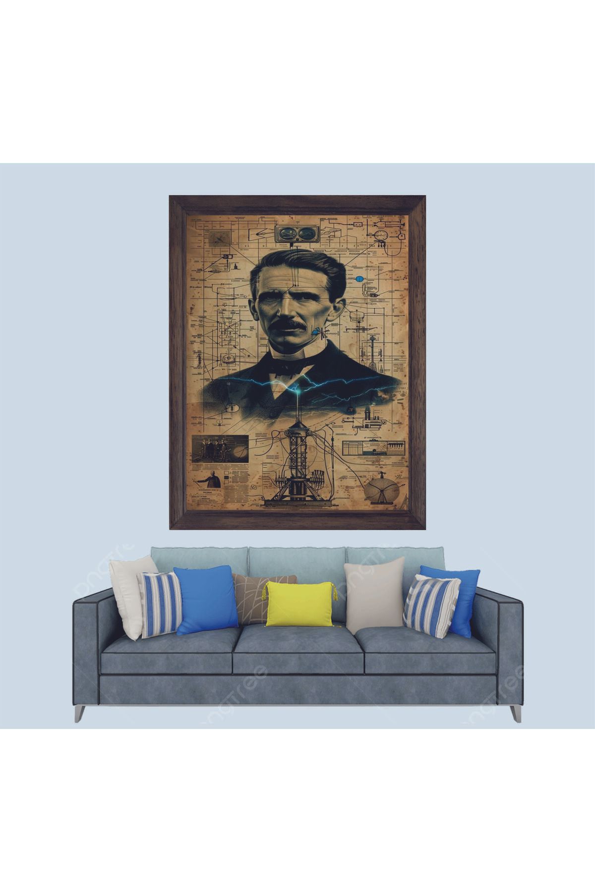 Lioncraft Nicola Tesla Çerçeveli Duvar Tablosu 30x45 cm