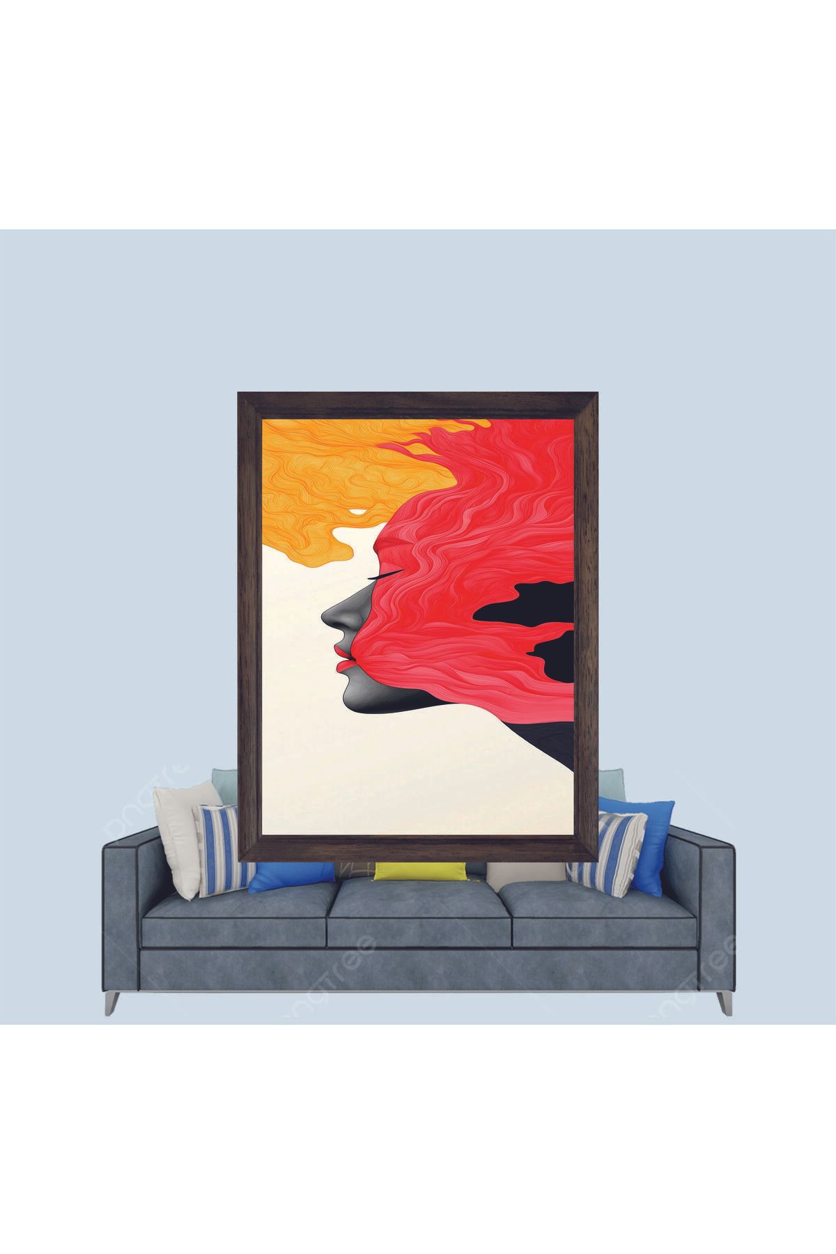 Lioncraft Soyutsal Kadın Portresi Çerçeveli Duvar Tablosu 20x30 cm