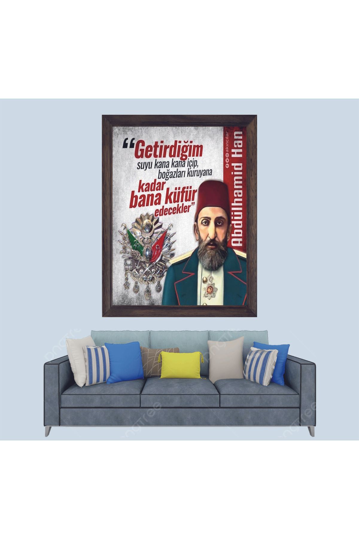Lioncraft Osmanlı Padişahı 2. Abdülhamit Han Çerçeveli Duvar Tablosu 30x45 cm