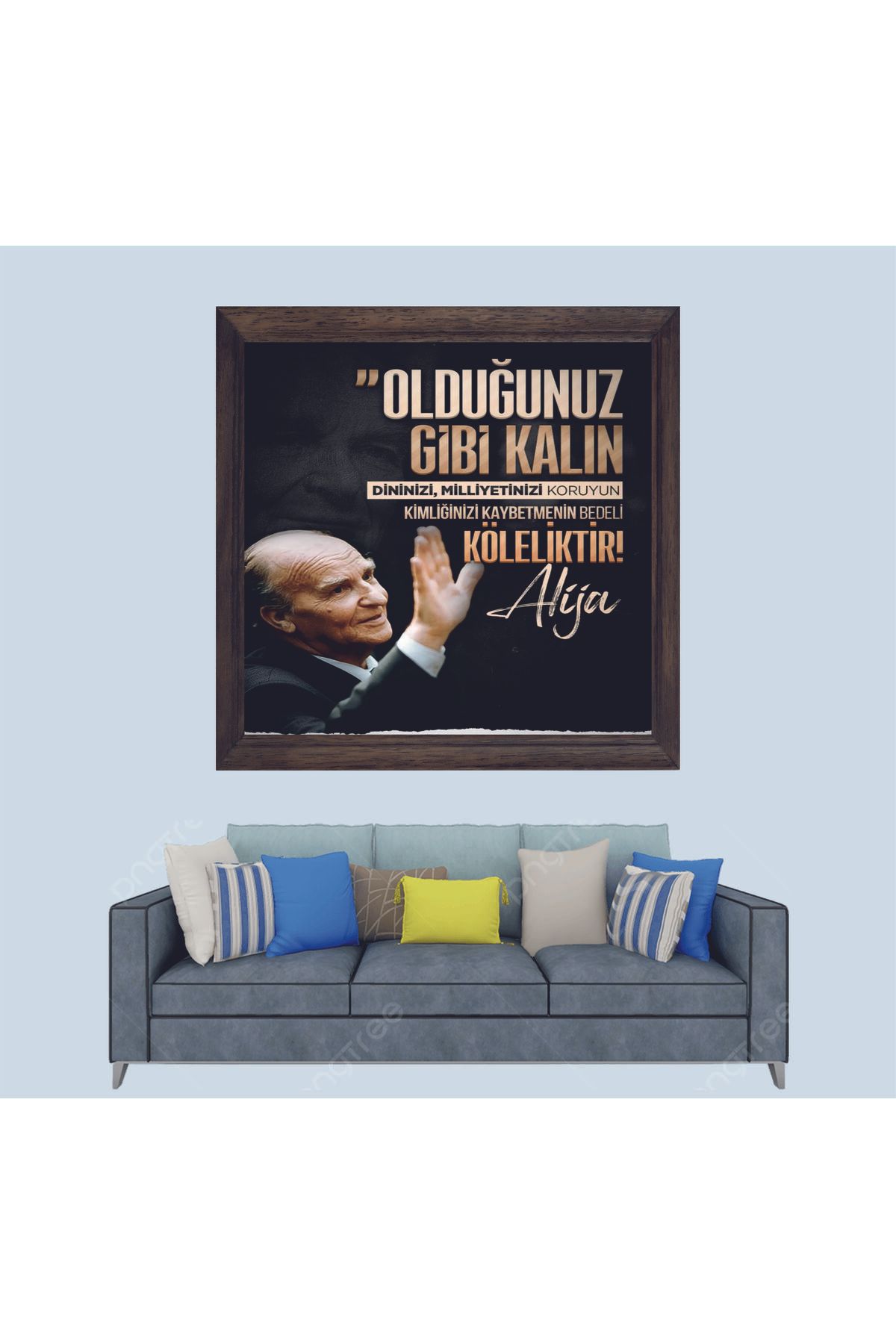 Lioncraft Aliya İzzetbegoviç Sözü Çerçeveli Duvar Tablosu 20x30 cm